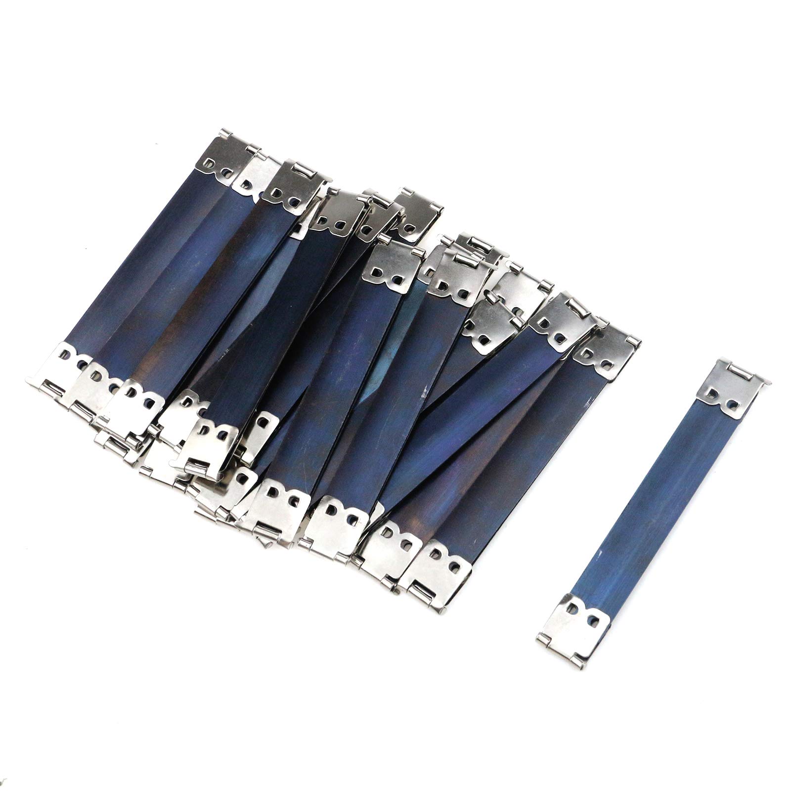 20pcs Metal Internal Flex Frames Kiss Clasp Spring Clip Hooks for Coin Bags, Purses & Wallets - 100mm Long DIY Craft Supplies for Jewelry Making and Leather Accessories