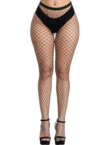 Black Fishnet Stockings-large Grid