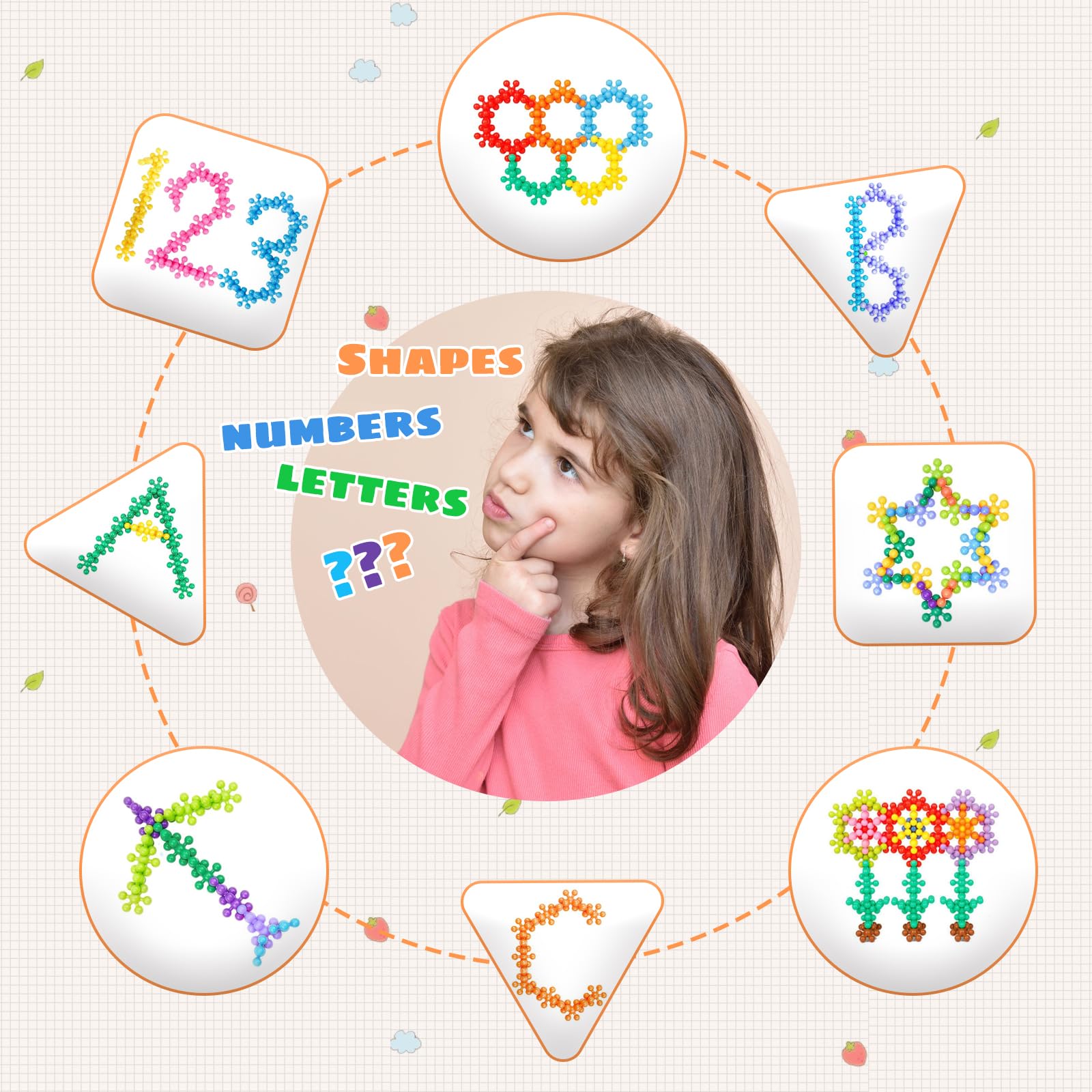 STEM Educational Building Blocks Toy for Kids Ages 3+ | 300Pcs Interlocking Plastic Discs | Safe, Soft Round Design | Preschool Learning Toys | Classroom Supplies | Creative Construction Play for Boys & Girls | Perfect for Home, School & Daycare Activities