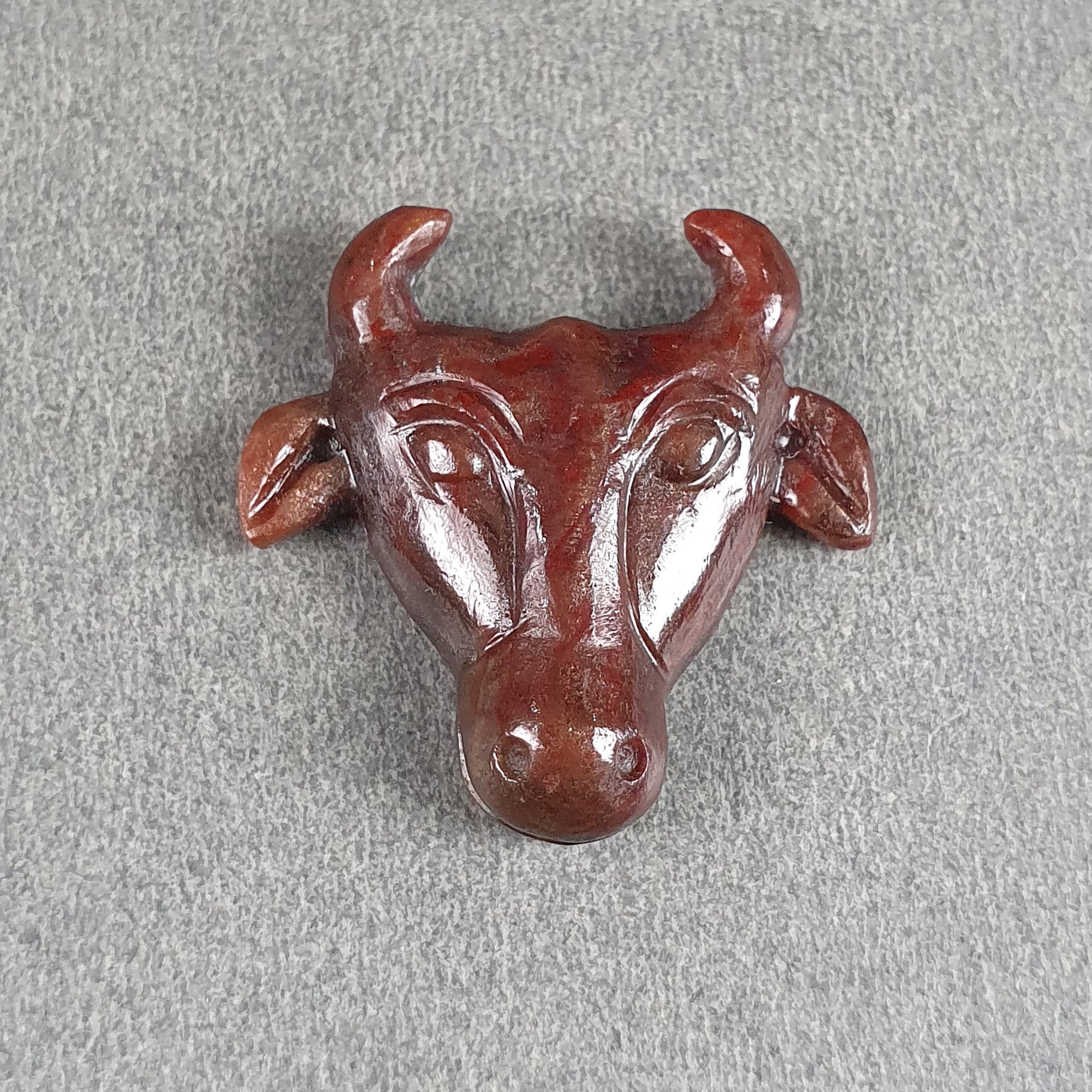 20.50cts Natural Untreated Sapphire Hand Carved Bull Figurine - 24x23mm Multi Sapphire Gemstone Carving for Jewelry Making & Collectibles (Video Included) | Perfect for Home Decor, Gift Giving & Spiritual Healing