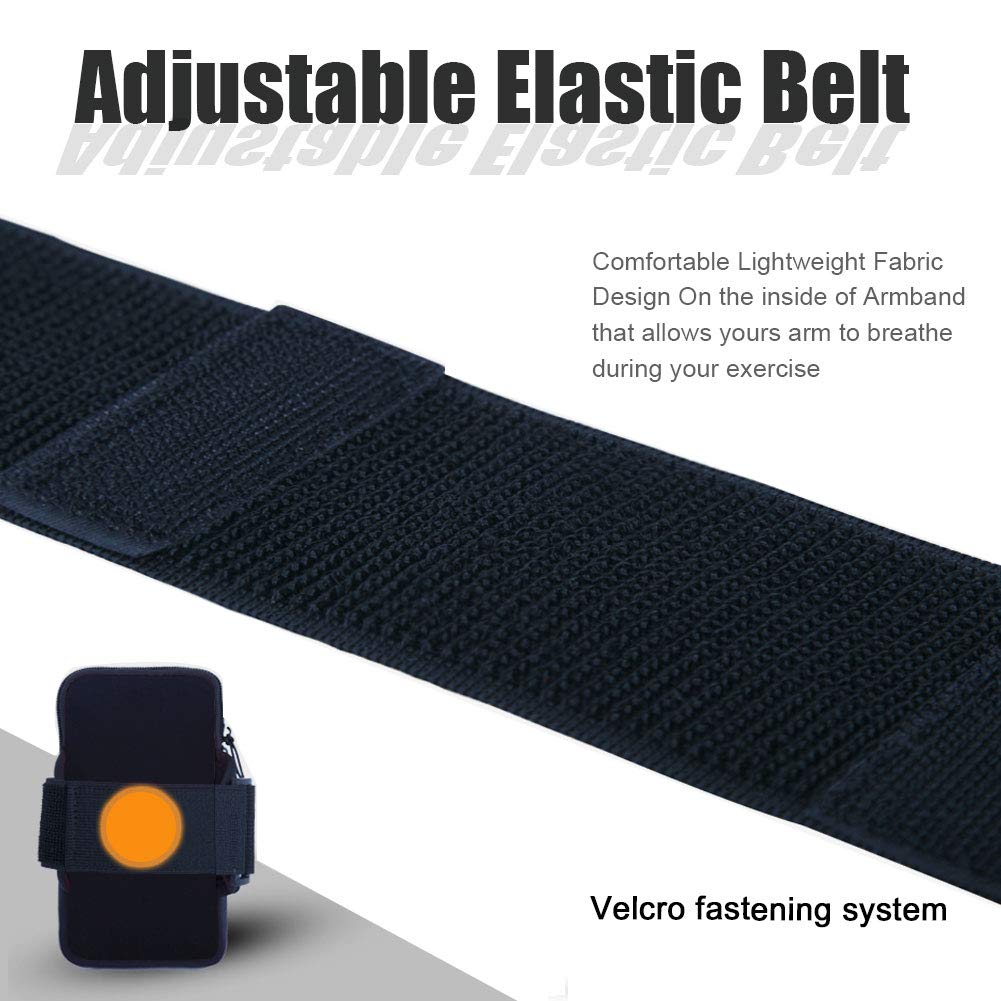 Running Armband Phone Holder for iPhone 16/16e/15/14/13/12/11 Pro Max/XS/XR/Plus/Mini & Galaxy Ultra/Edge/S25/S24/S23/S22/S21/S20/Note 20/10 - Adjustable Sports Pouch Bag for Gym, Hiking & Outdoor Activities (Black)
