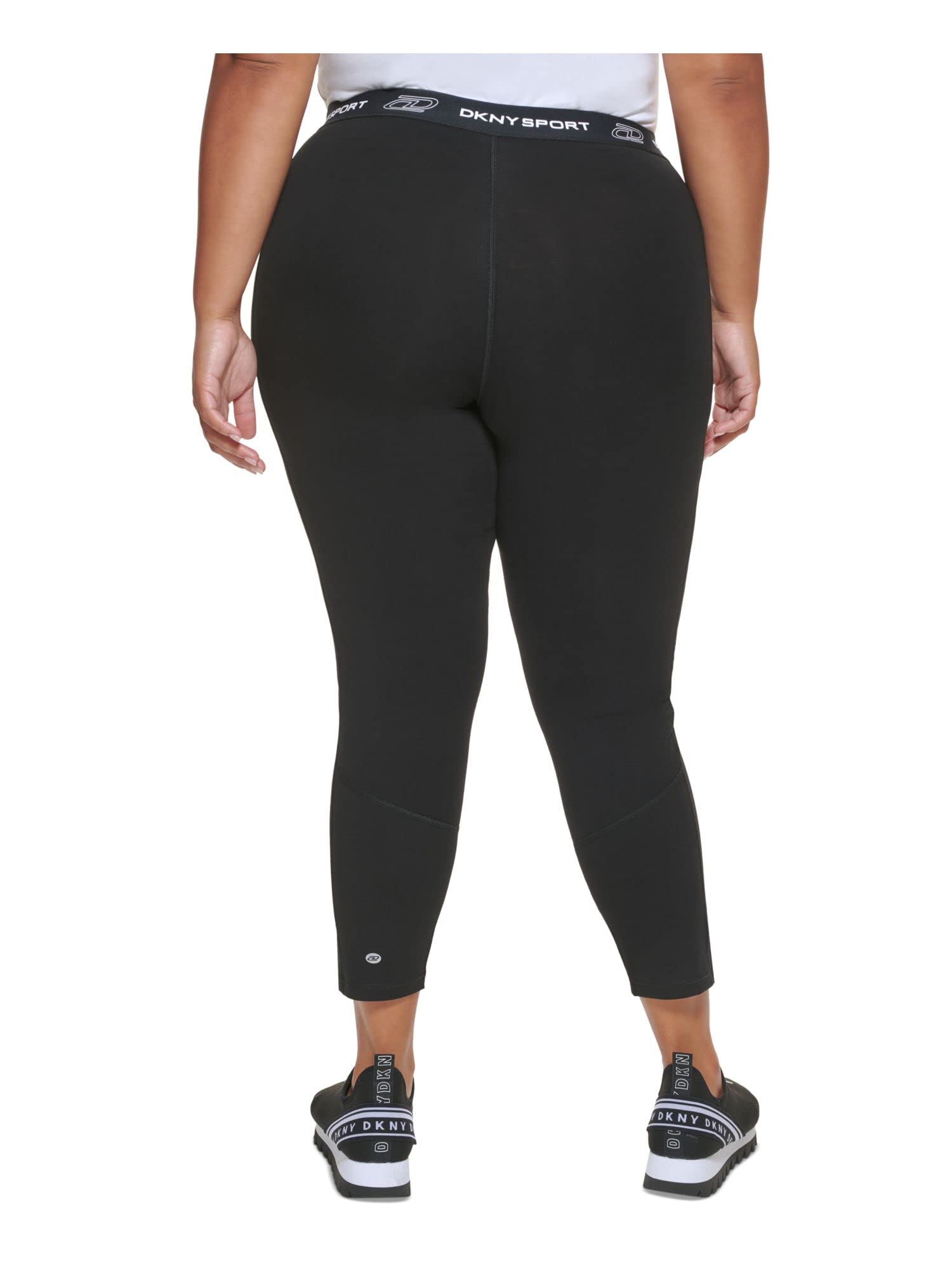 DKNY Sport Women's Plus Size High Waist Workout Leggings - Black 2X | Comfortable & Stretchy for Yoga, Running & Gym | Tummy Control & Breathable Fabric