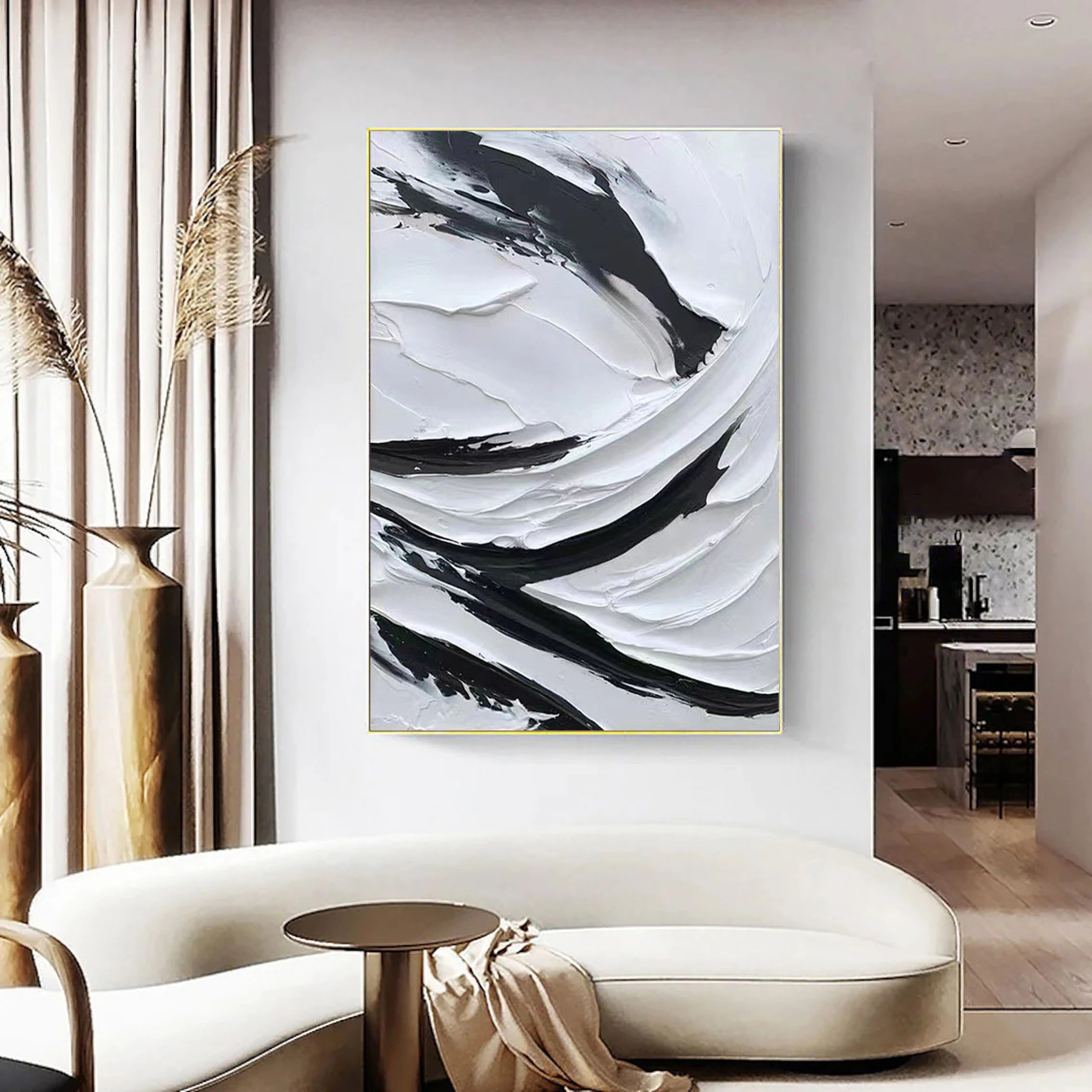 Minimalist Textured Plaster Art Painting - MM043 | Modern Abstract Wall Decor for Living Room, Bedroom & Office