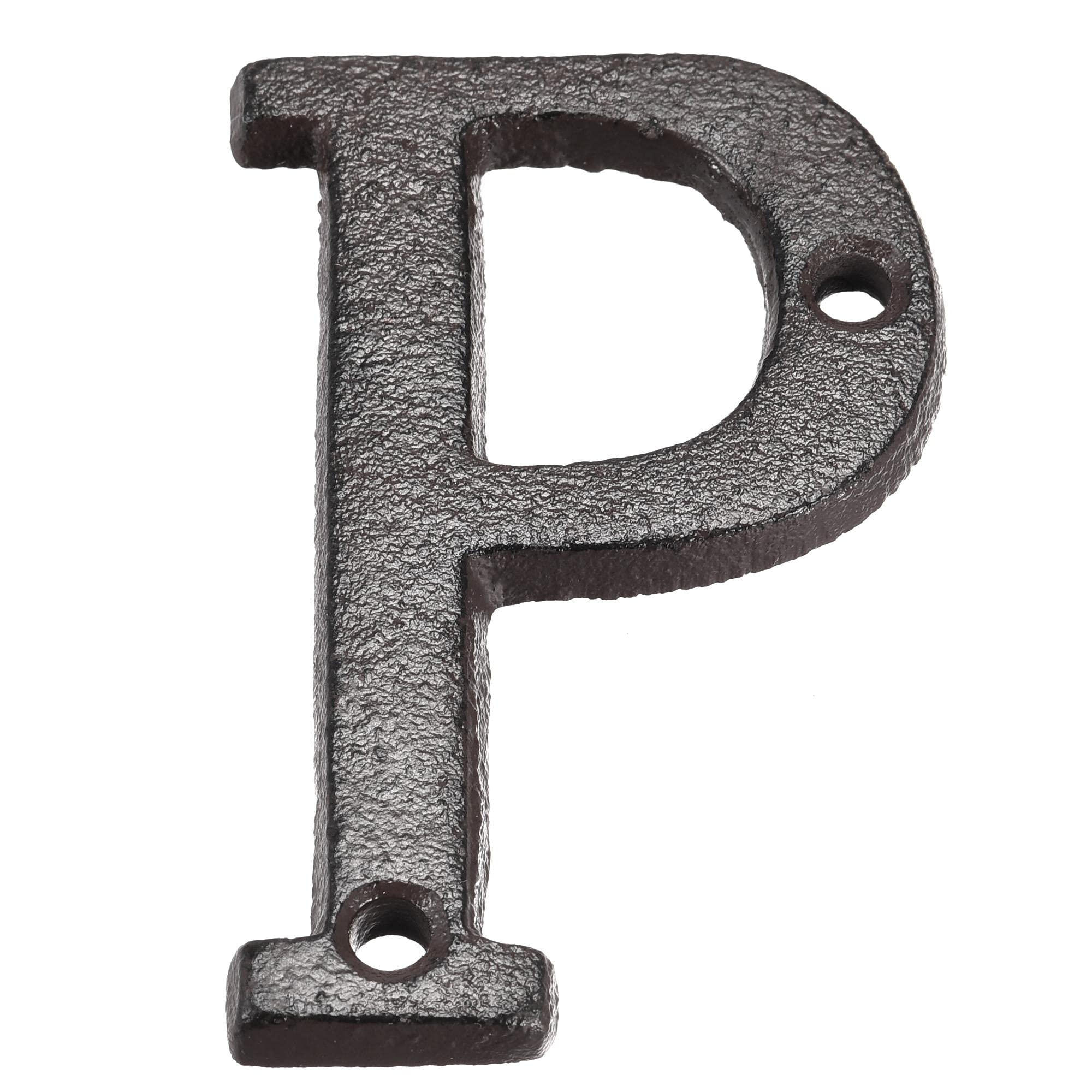 3 Inch Cast Iron Letter P - Rustic House Letter for Home, Hotel, Mailbox & Address Sign - Perfect for Front Door, Porch, Garden & Outdoor Decor