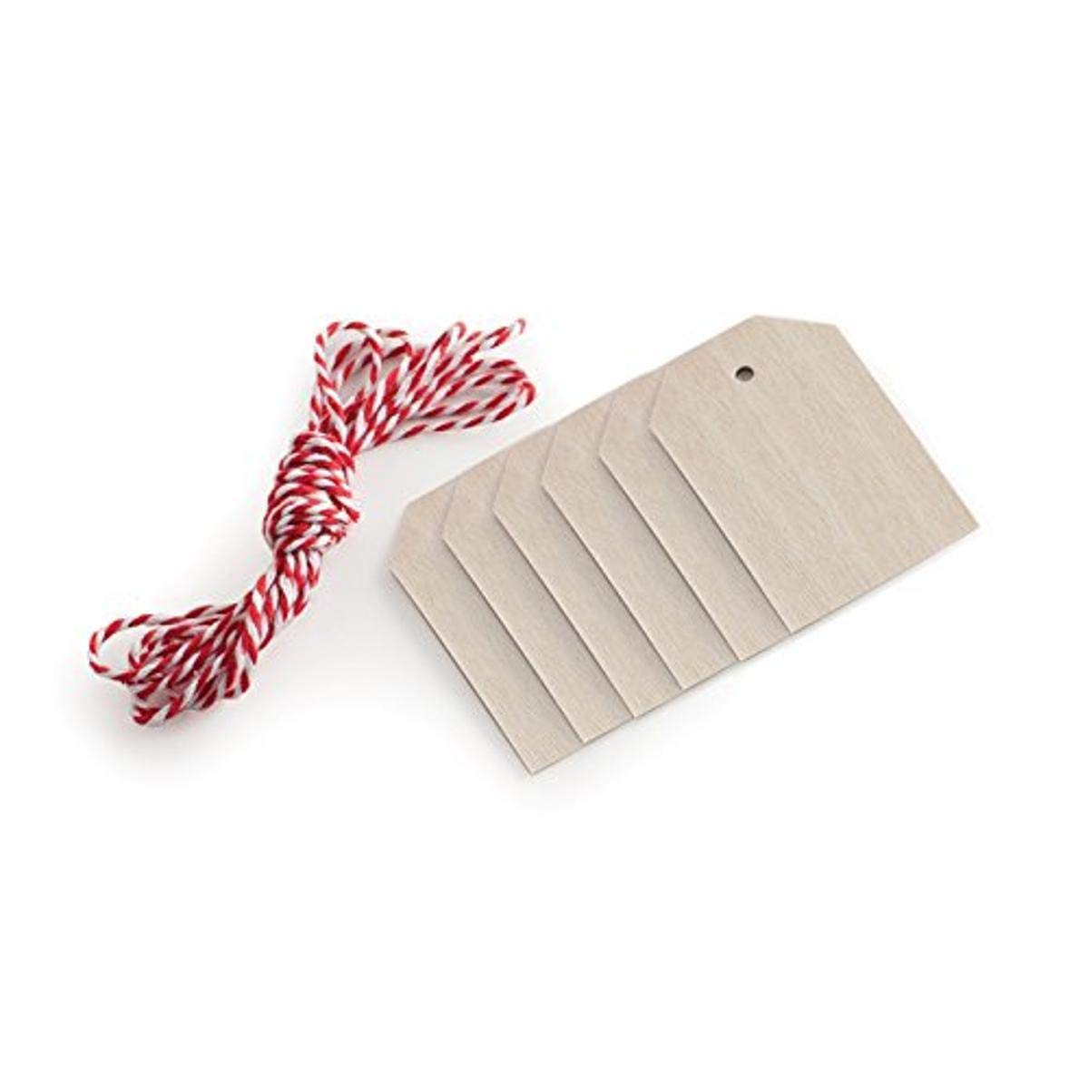 Nordic Ware 6-Piece Wooden Gift Tags with Bakers Twine Set - Multicolor Baking Labels for Cookies, Cakes & Homemade Treats - Perfect for Holiday Gifting & DIY Packaging