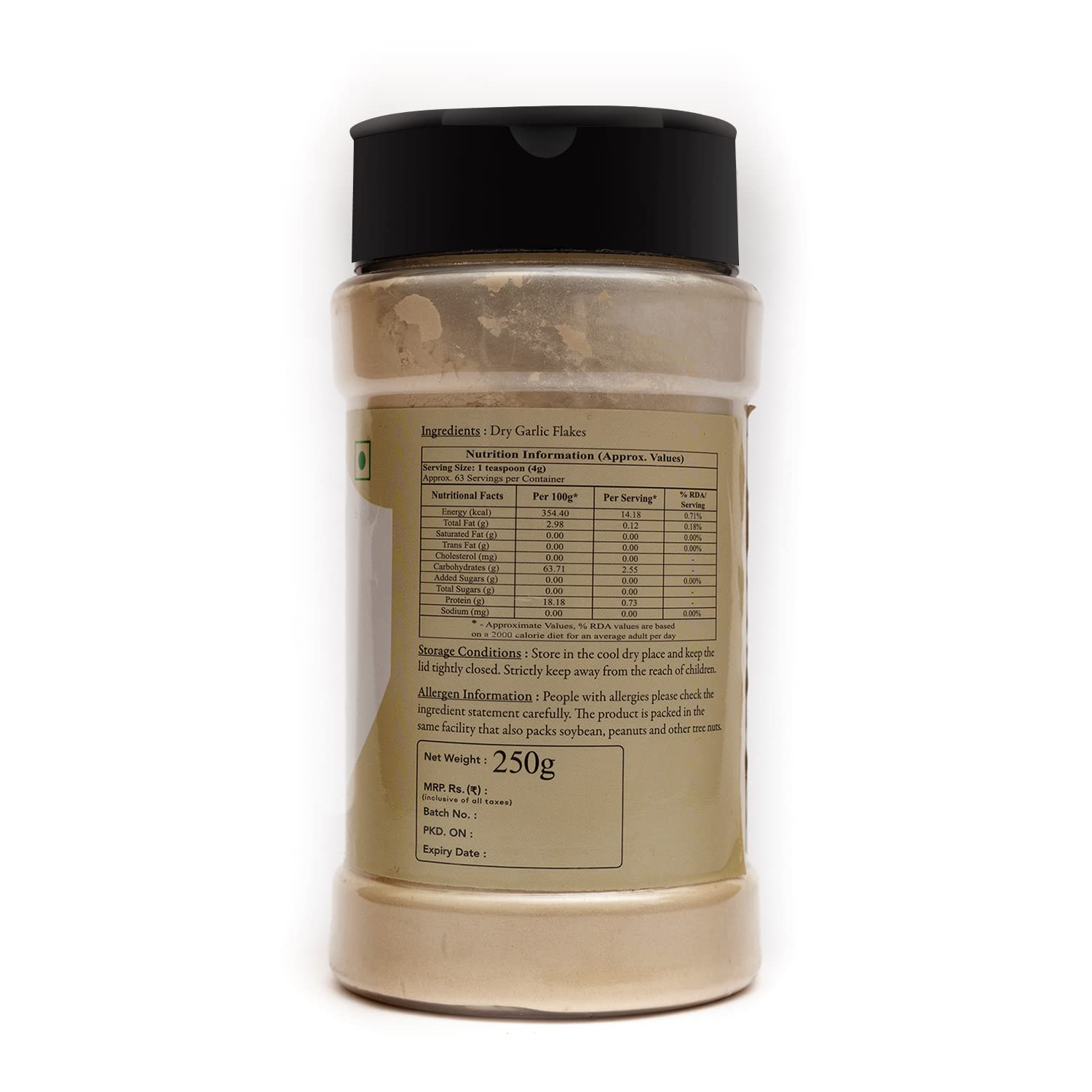 Premium Malikaz' The Royale Taste Garlic Powder - 250g | All-Natural, Non-GMO, Gluten-Free | Perfect for Cooking, Baking & Seasoning | Great for Italian, Mexican & Asian Cuisine