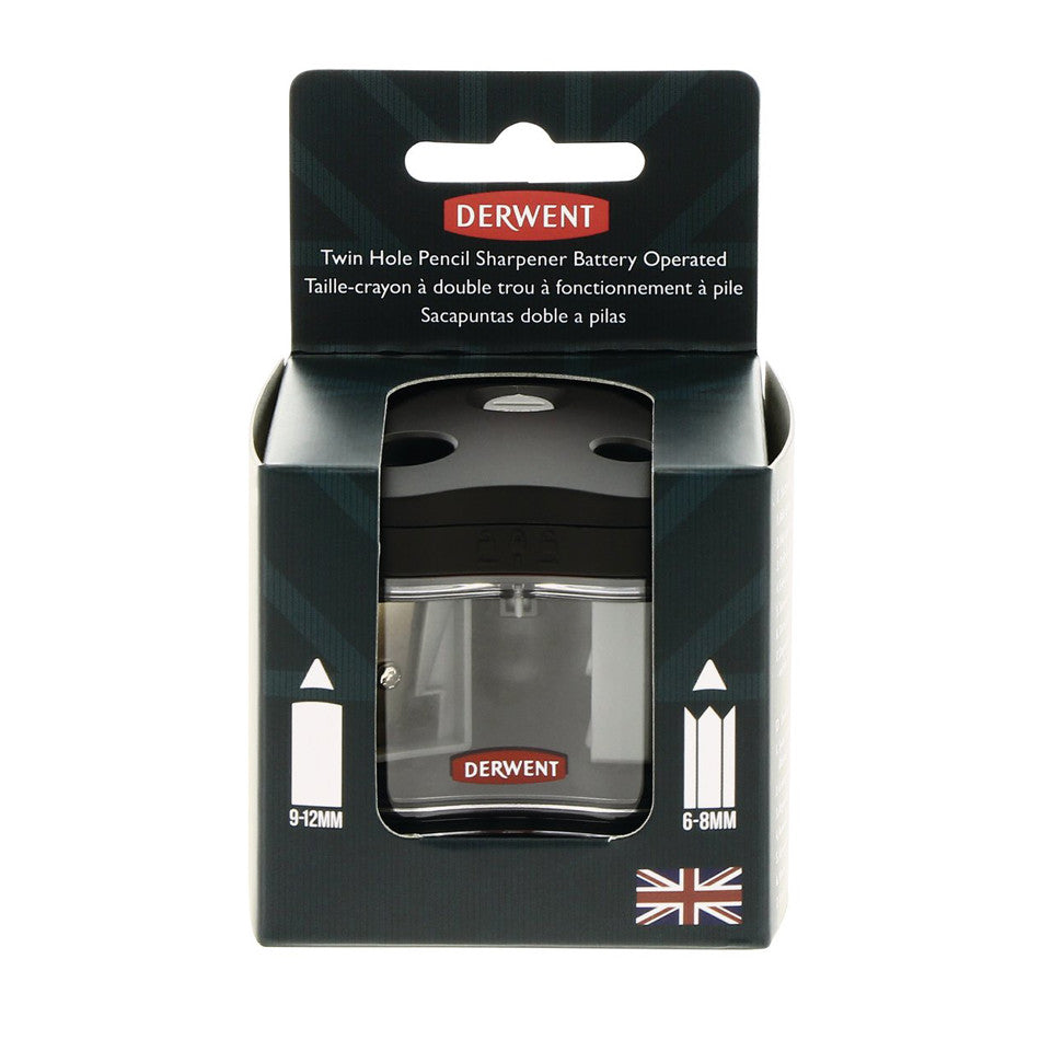 Derwent Battery Operated Pencil Sharpener - Electric Automatic Pencil Sharpener for School, Office & Art Supplies - Perfect for Artists, Students & Professionals