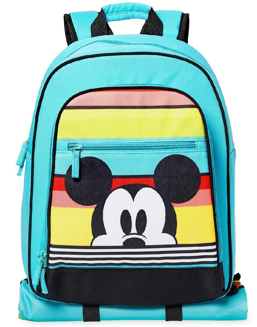 2019 Mickey Mouse Summer Fun Backpack with Picnic Mat - Waterproof School Bag for Kids, Disney Character Design, Lightweight Travel Backpack for Outdoor Activities, Beach, Picnic, and Camping