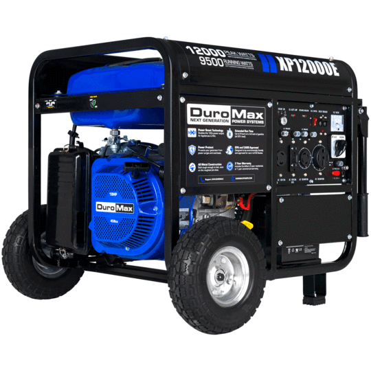 DuroMax XP12000E 9500W/12000W Dual Fuel Portable Generator with Electric Start - Ideal for Home Backup Power, Camping & Emergency Use
