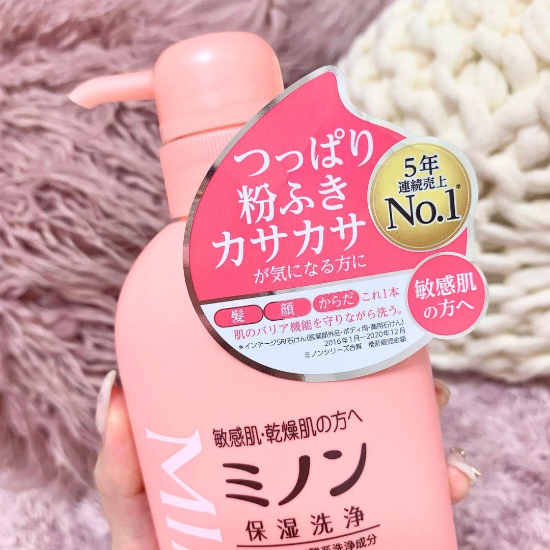 Minon Whole Body Wash - Moisturizing Body Wash for Dry Skin, 450ml | Gentle Hydrating Shower Gel for Sensitive Skin - Perfect for Daily Use & Post-Workout Refreshment