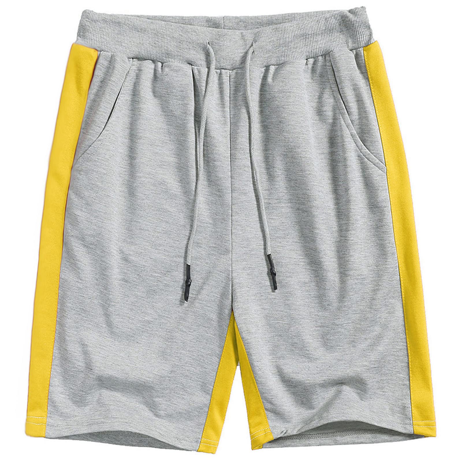 **Men's Casual Classic Fit Drawstring Summer Beach Shorts with Zipper Pockets - Comfortable Denim Shorts for Outdoor Activities, Travel & Relaxation**