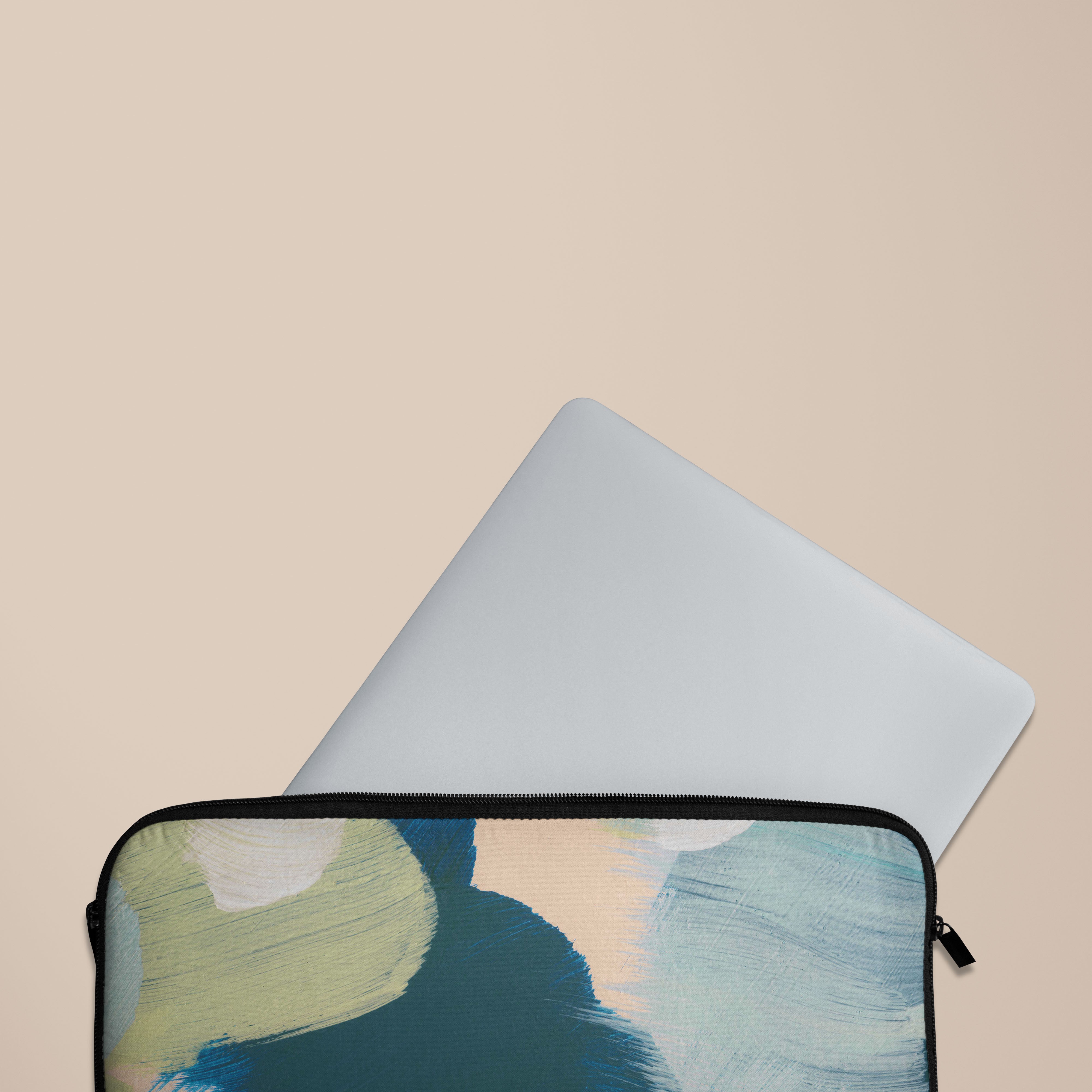 Eco-Friendly Green Canvas Laptop Sleeve Case - Protective Cover for MacBook, Dell, HP 13-15 Inch Laptops - Perfect for Work, School & Travel