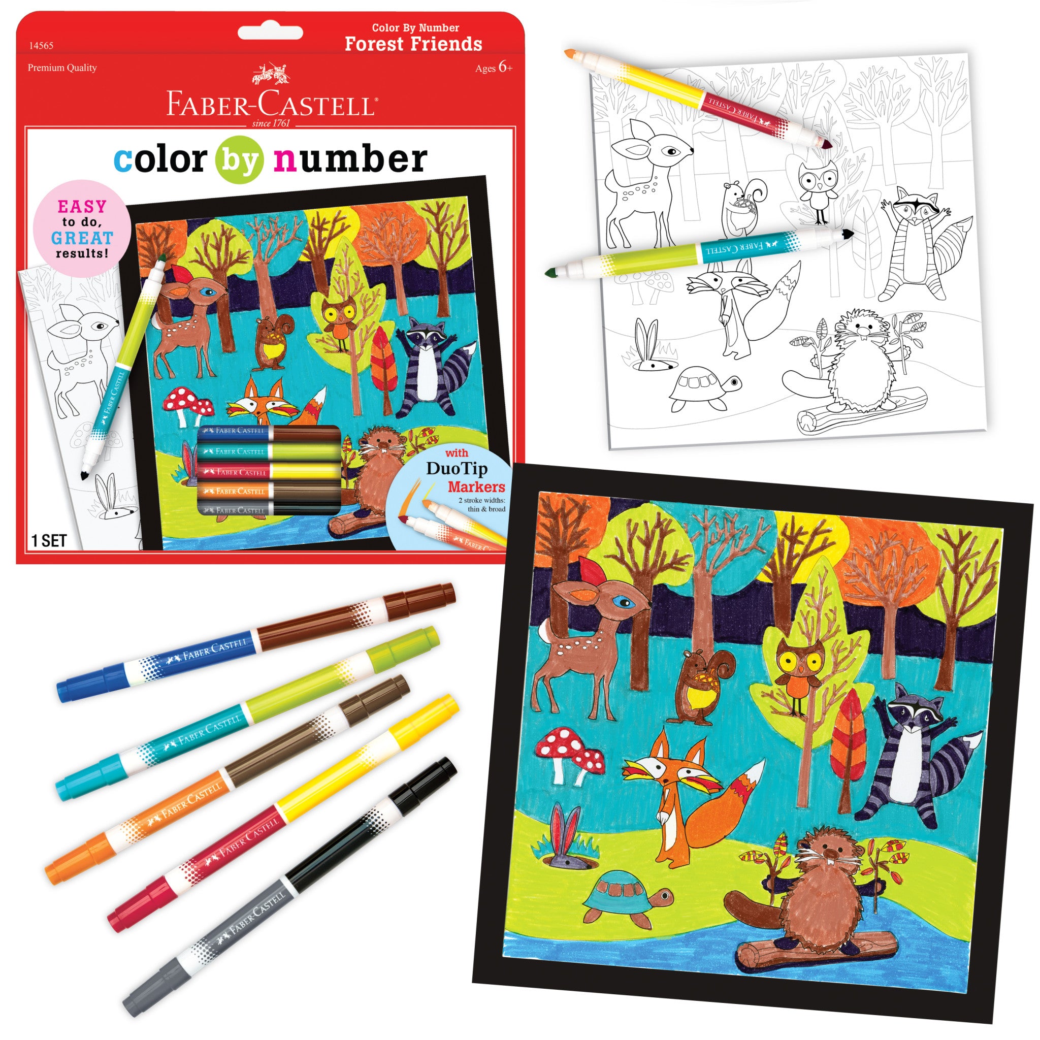 Forest Friends Color by Number Kit #14565 - Fun & Educational Activity for Kids, Perfect for Home & Classroom Learning