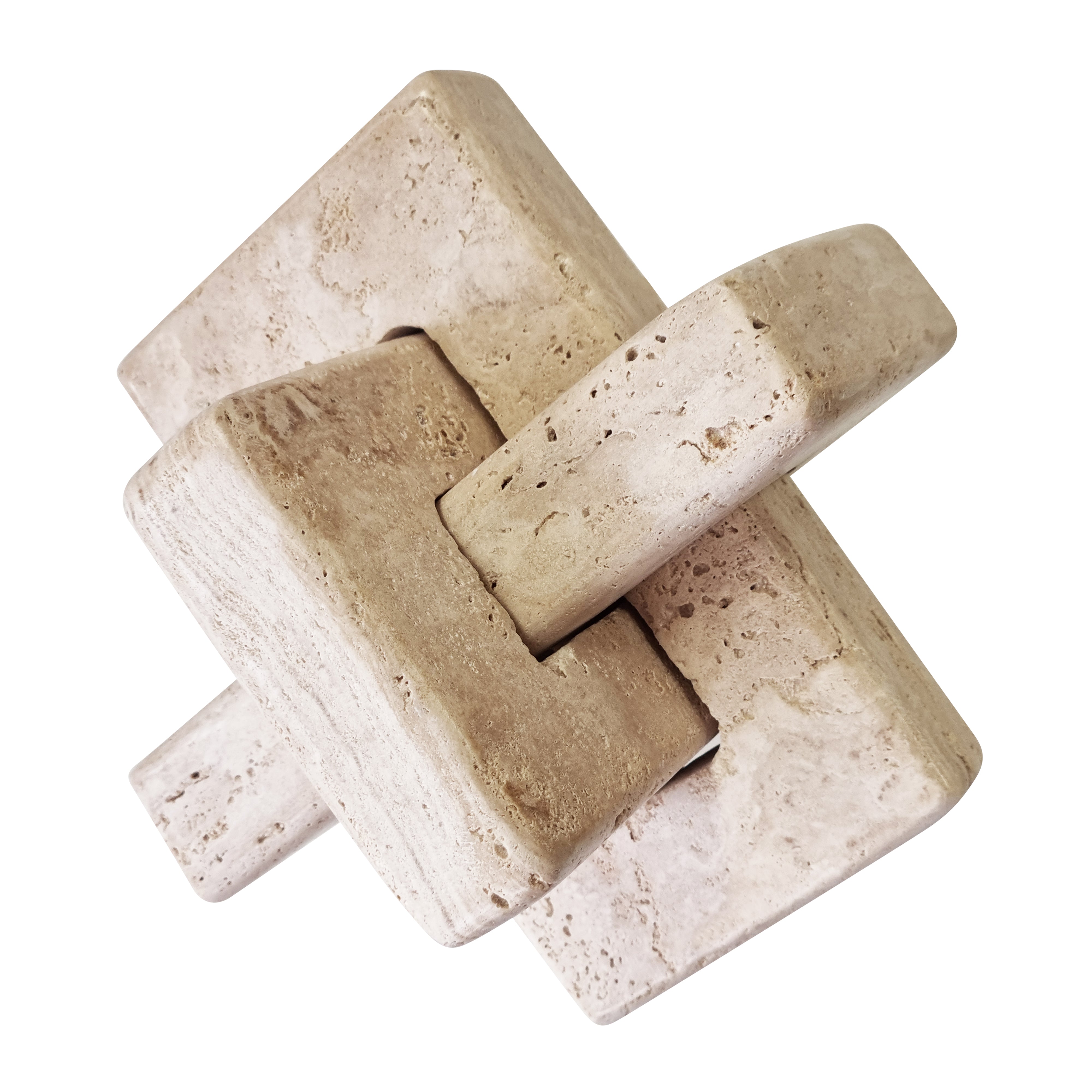 Maria Decorative Object - 20x20x20cm Handcrafted Travertine Marble Sculpture for Home & Office Decor | Elegant Centerpiece for Living Room, Dining Table, or Bookshelf