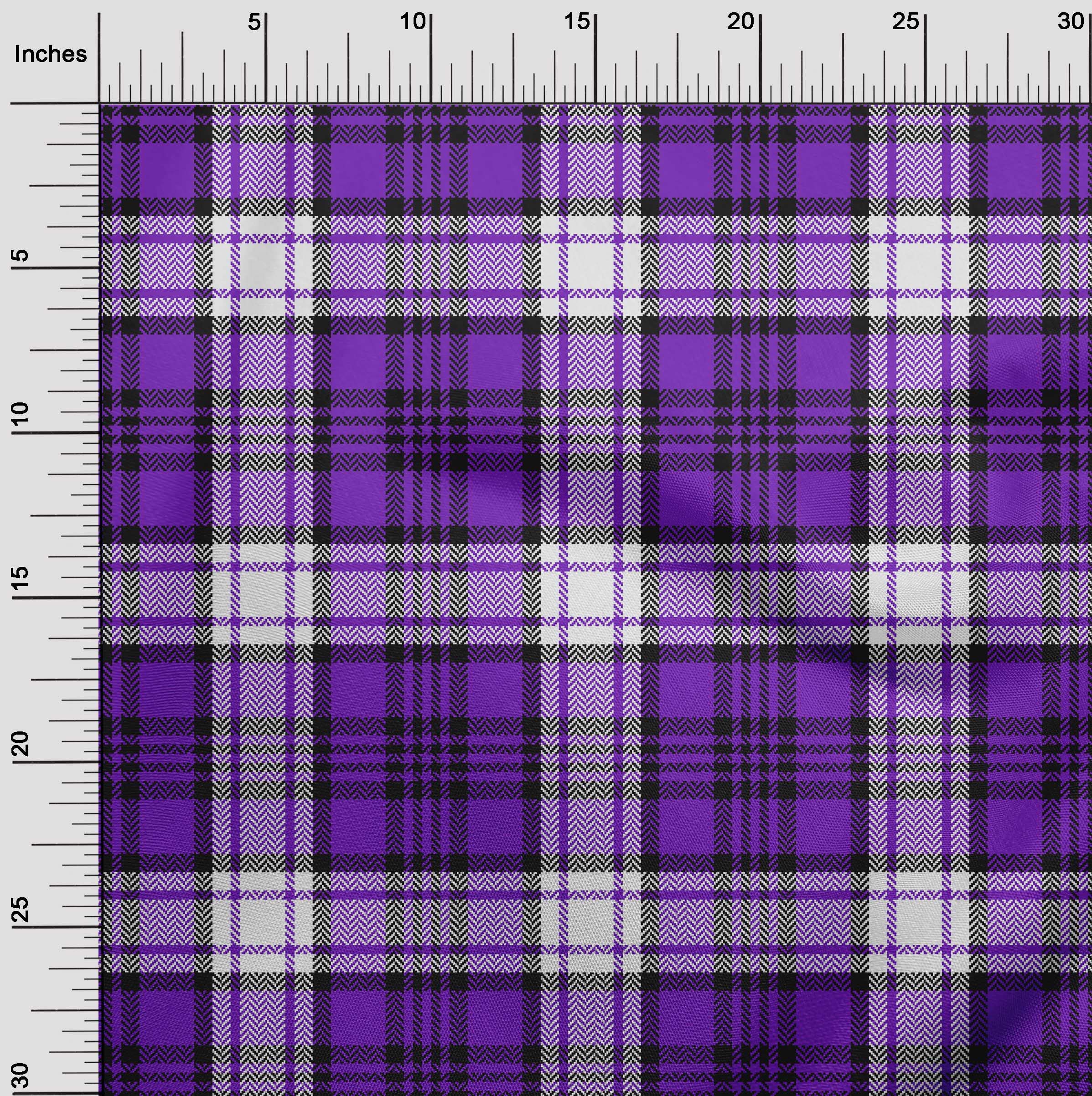 Velvet Purple Tartan Fabric by The Yard - 58 Inch Wide Printed Sewing Material for DIY Clothing, Dresses & Home Decor | Soft & Durable for Crafts, Quilting & Upholstery