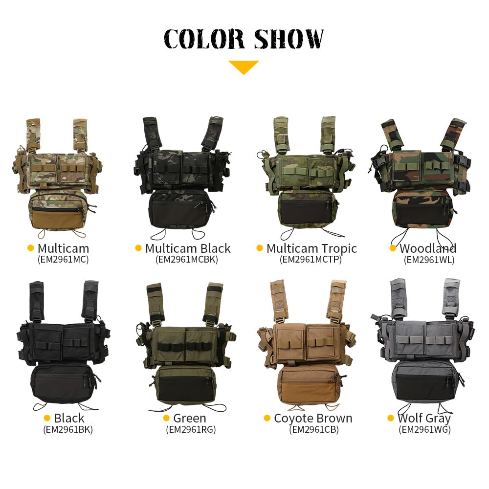 EmersonGear TAC Micro Fight Chassis MK3 Modular Tactical Vest - Airsoft, Paintball, Cosplay & Outdoor Adventure Gear for Military Enthusiasts