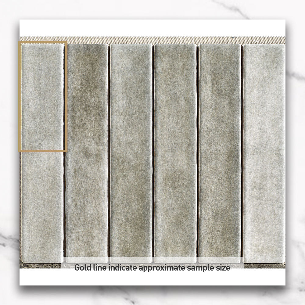 Premium Marrakesh Ash Grey 250x50 Zellige Matte Subway Tile - Moroccan-Inspired Ceramic Wall & Backsplash Tile for Kitchen, Bathroom, and Shower