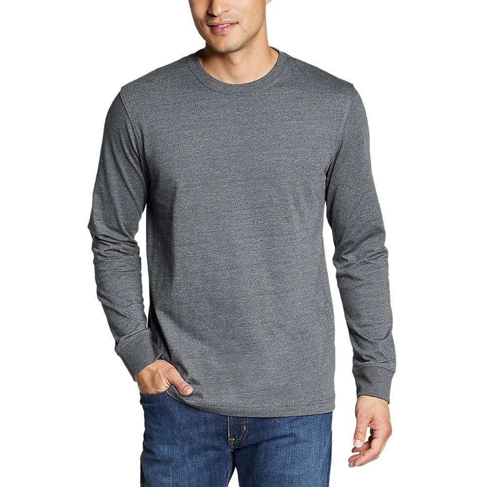 Eddie Bauer Men's Legend Wash Pro Long-Sleeve T-Shirt | Soft Cotton Crewneck Tee for Casual Wear & Outdoor Activities | Hiking, Camping & Everyday Comfort