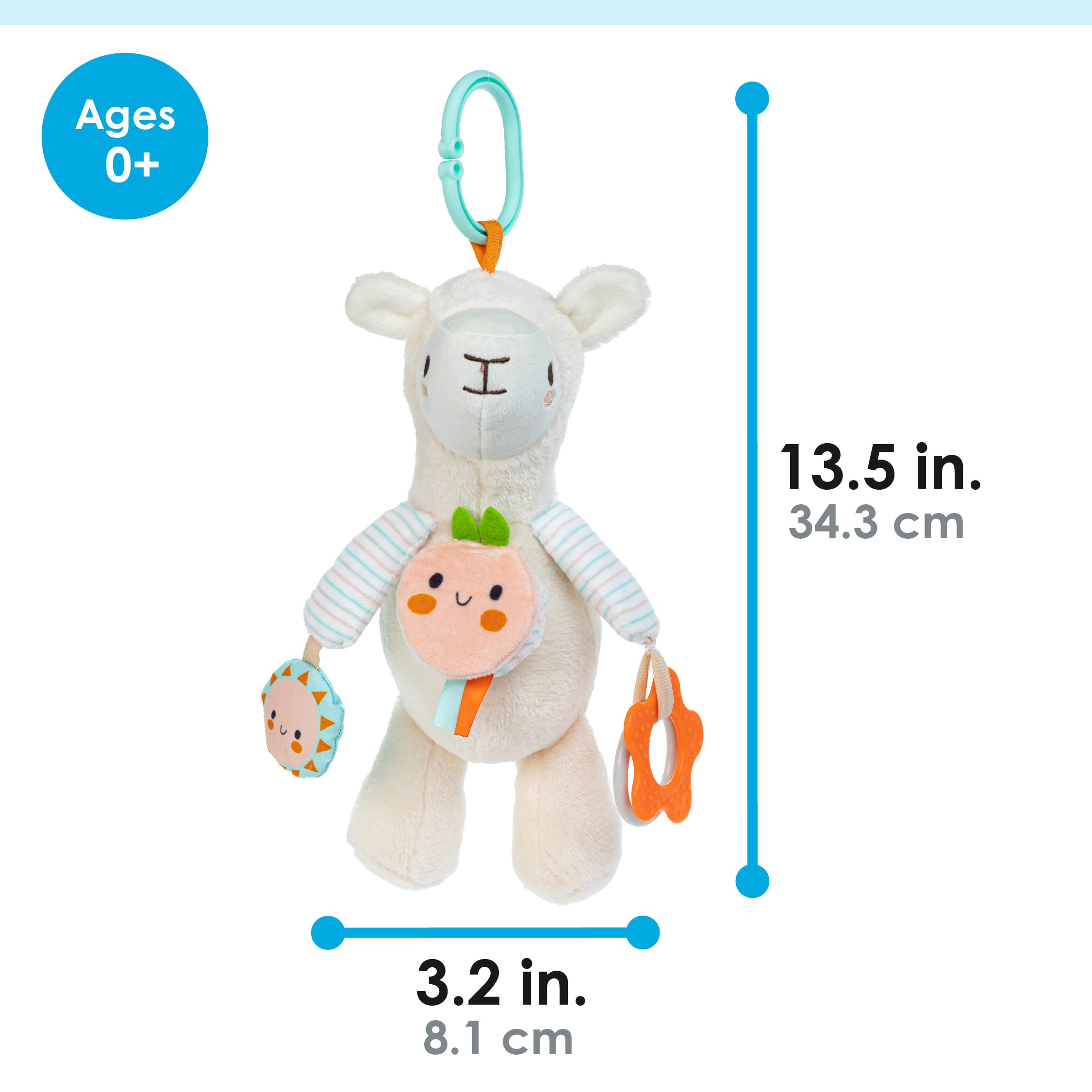Carter's Soft Llama Plush Activity Toy for Babies & Toddlers - Colorful Sensory Play with Rattle, Crinkle & Teether - Perfect for Nursery, Playtime & Travel