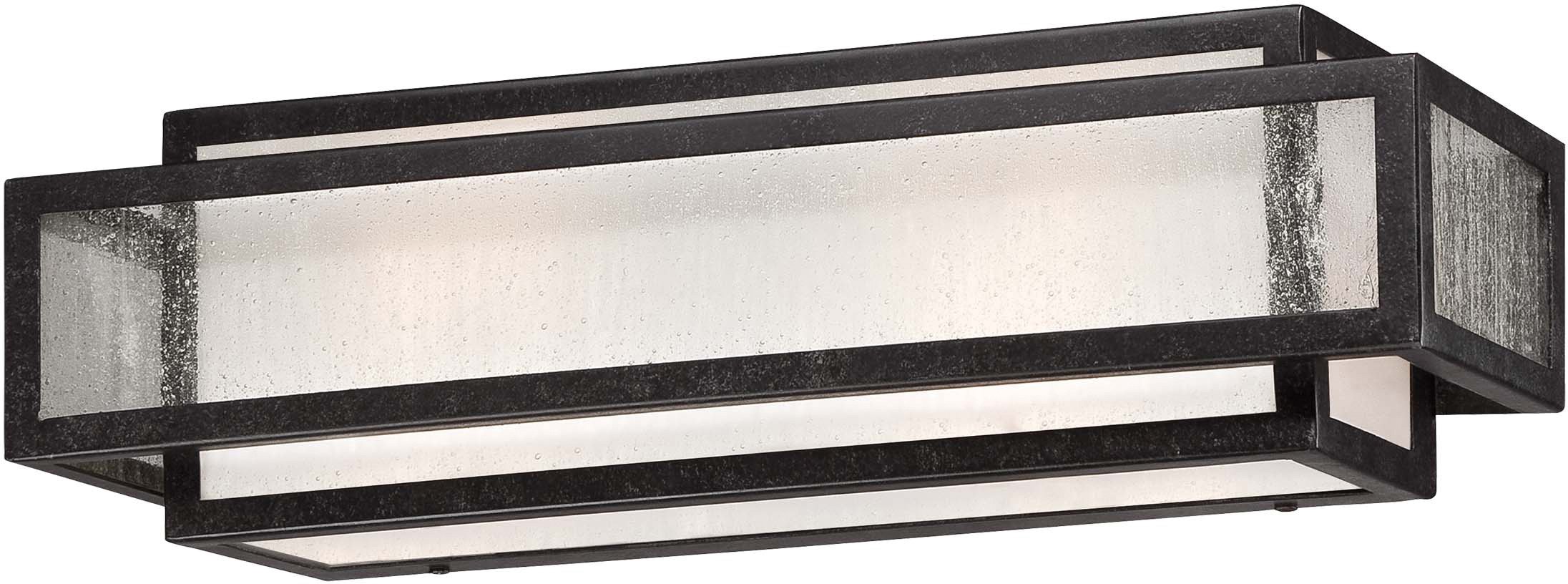 Minka Lavery 4872-283 Camden Square Wall Light Fixture - 2-Light Bath Vanity Lighting, 200W, Aged Charcoal Finish - Perfect for Bathroom, Powder Room & Dressing Area