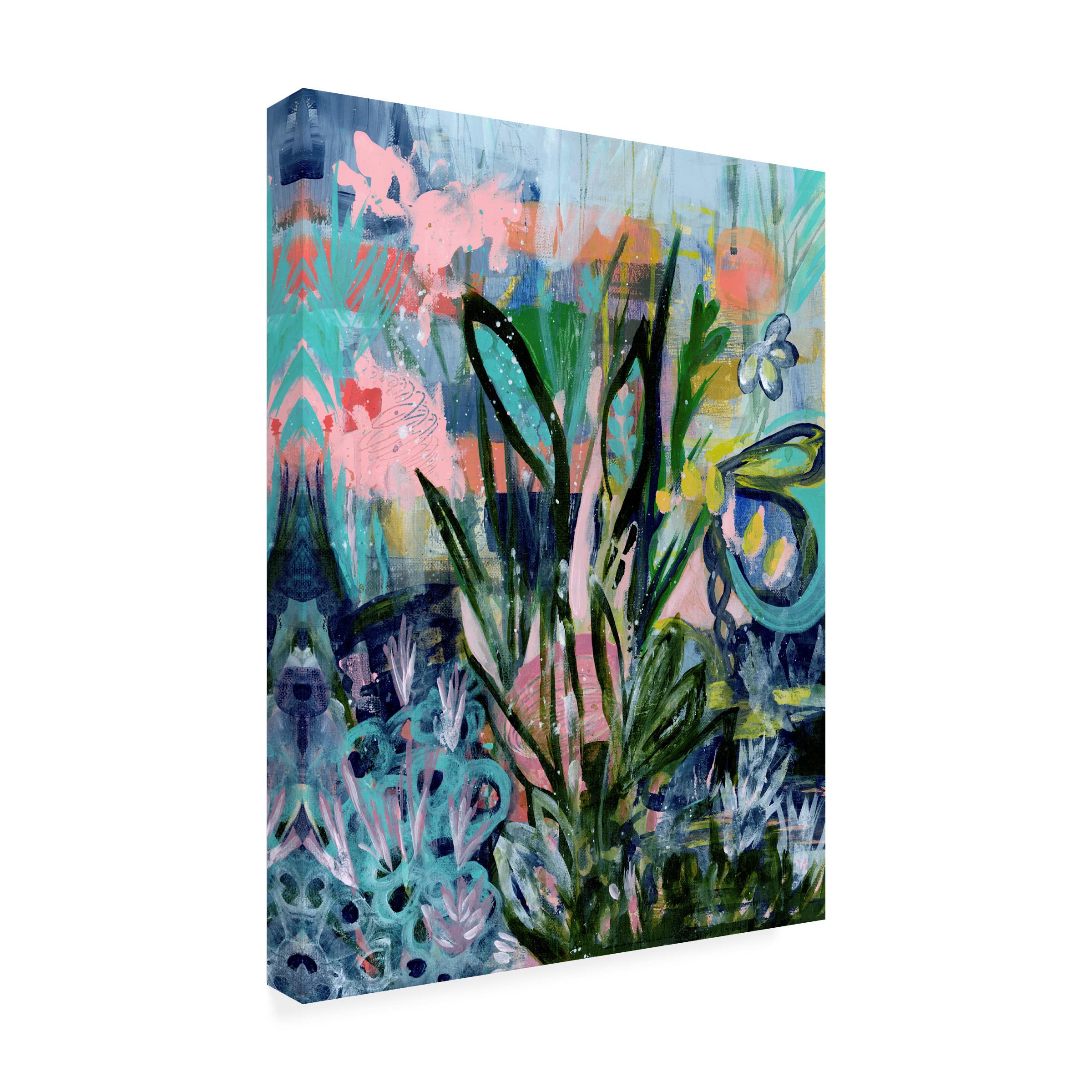 Trademark Fine Art 'Opulent Floral Strokes IV' Canvas Wall Art by Tara Daavettila - Floral Oil Painting Reproduction for Living Room, Bedroom & Office Decor