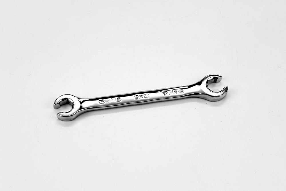 3/8 x 7/16 Fractional Regular Flare Nut Chrome Wrench - Perfect for Automotive Brake Lines, Plumbing & HVAC Systems