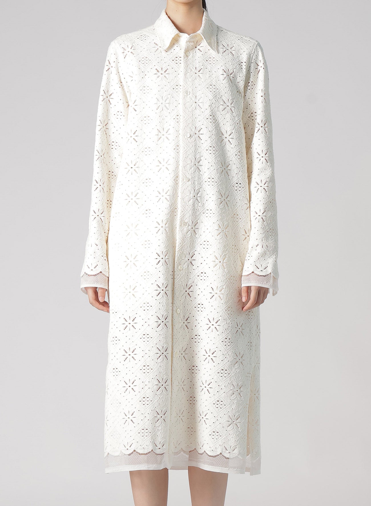 Stylish Cotton Lace Long Shirt for Women - Elegant Boho Blouse with Floral Embroidery - Perfect for Casual Outings, Date Nights & Summer Fashion