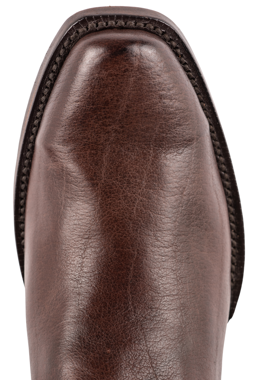 Premium Black Jack Men's Bison Leather Cowboy Boots in Chocolate Brown - Durable & Stylish Western Boots for Rodeo, Country Dancing & Outdoor Adventures