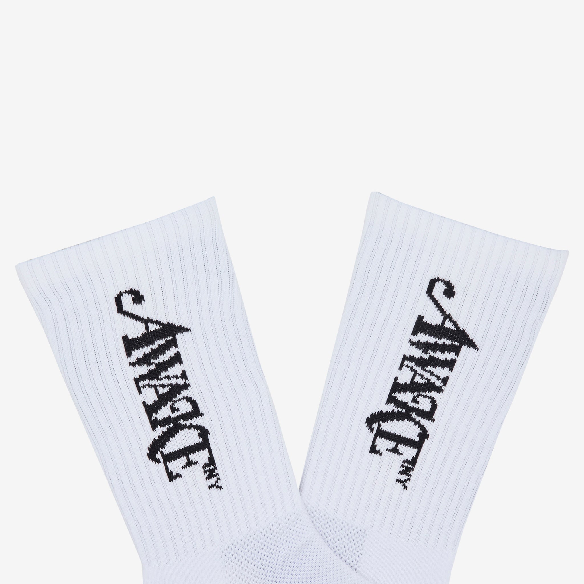 Classic Logo Cotton Crew Socks for Men & Women - White Comfortable Casual Athletic Socks for Everyday Wear, Gym, and Sports