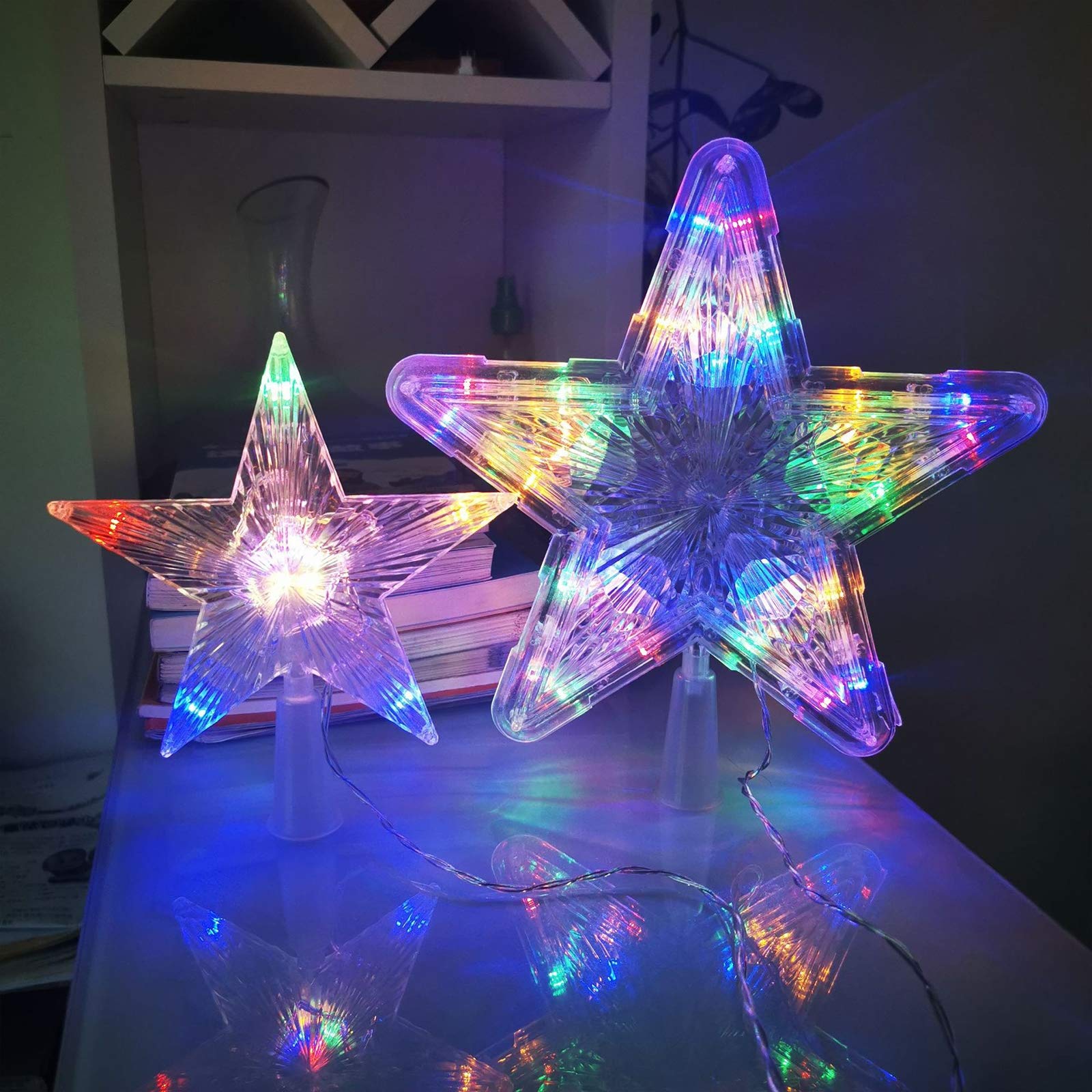 LED Christmas Tree Star Topper with 30 Multi-Color Lights - Indoor/Outdoor Holiday Decor for Xmas Tree (Plug-in) | Perfect for Home, Party & Festive Decorations