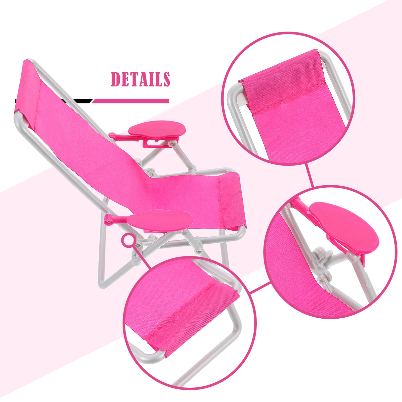 Mini Beach Lounge Chairs for Kids - 2 Pack Dollhouse Furniture, Tiny Sofa for Action Figures & Room Decor - Perfect for Beach-Themed Photos, Doll Play & Car Accessories