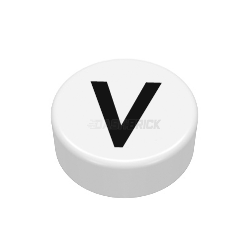 LEGO Minifigure Accessory - White Tile with Letter V [98138pb232] - Perfect for LEGO Custom Builds, Alphabet Projects & DIY Decorations