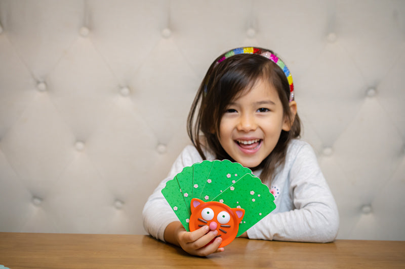 Djeco Cat Card Holder - Cute Animal-Themed Playing Card Organizer for Kids & Adults - Perfect for Game Nights, Travel, and Collectible Card Storage