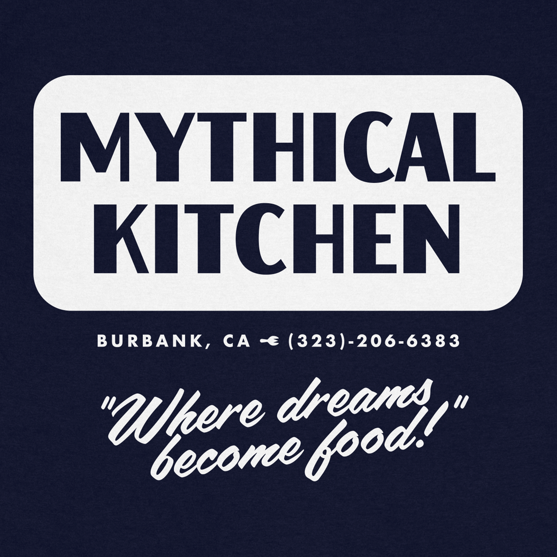 Mythical Kitchen Staff T-Shirt - Navy Blue Crewneck Tee for Chefs & Restaurant Workers | Comfortable Work Shirt for Cooking, Baking & Food Service