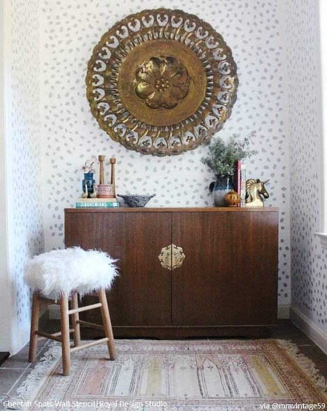 Cheetah Spots Wall Stencil - Reusable DIY Painting Template for Home Decor, Kids Room & Nursery - Create Wild Animal Prints on Walls, Furniture & Crafts
