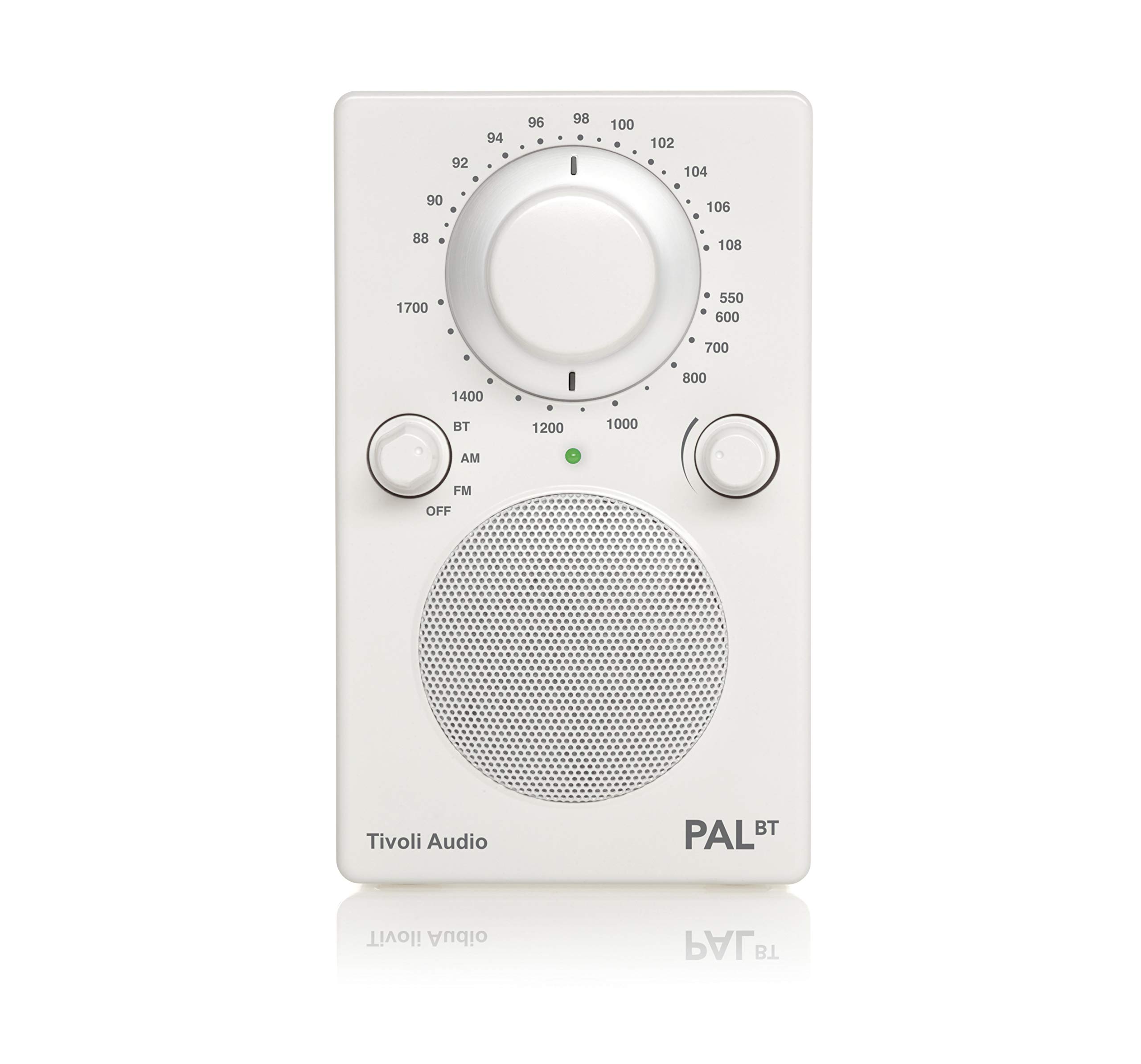 Tivoli Audio PAL BT Portable Bluetooth AM/FM Radio - Wireless Speaker with Premium Sound, Rechargeable Battery, White - Perfect for Travel, Beach, Picnics & Outdoor Adventures