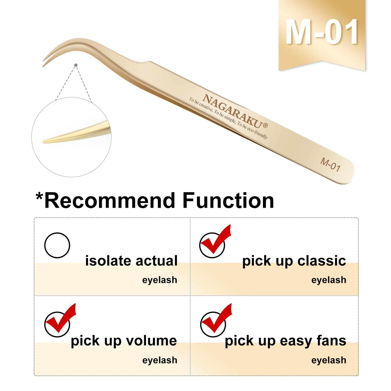 Professional Eyelash Extension Tweezers Set - Straight & Curved Precision Tips for Volume & Easy Fanning - 1 Pair (M-01 & M-02) - Perfect for Salon & Home Lash Application