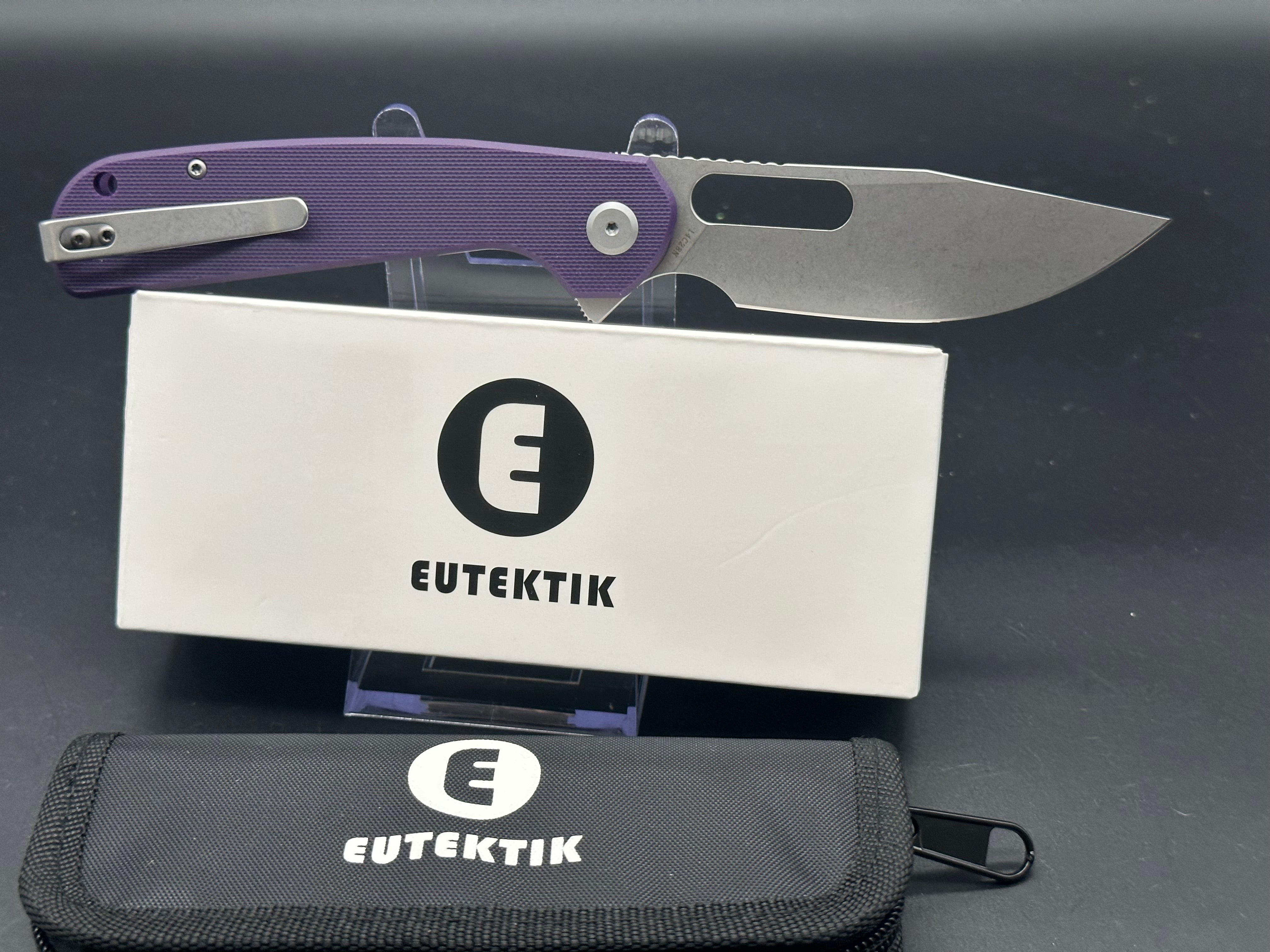 Eutektik Trinity Purple G10 Folding Knife - New in Box with LTK Koozie, Patch & Sticker - Perfect for Outdoor Adventures, Camping & Everyday Carry (EDC)