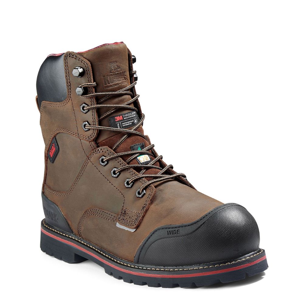 Kodiak Widebody WP Men's 8 Composite Toe 600g Insulated Work Boot KD0A8353DBX - Brown Waterproof Safety Boots for Construction, Hiking & Outdoor Work