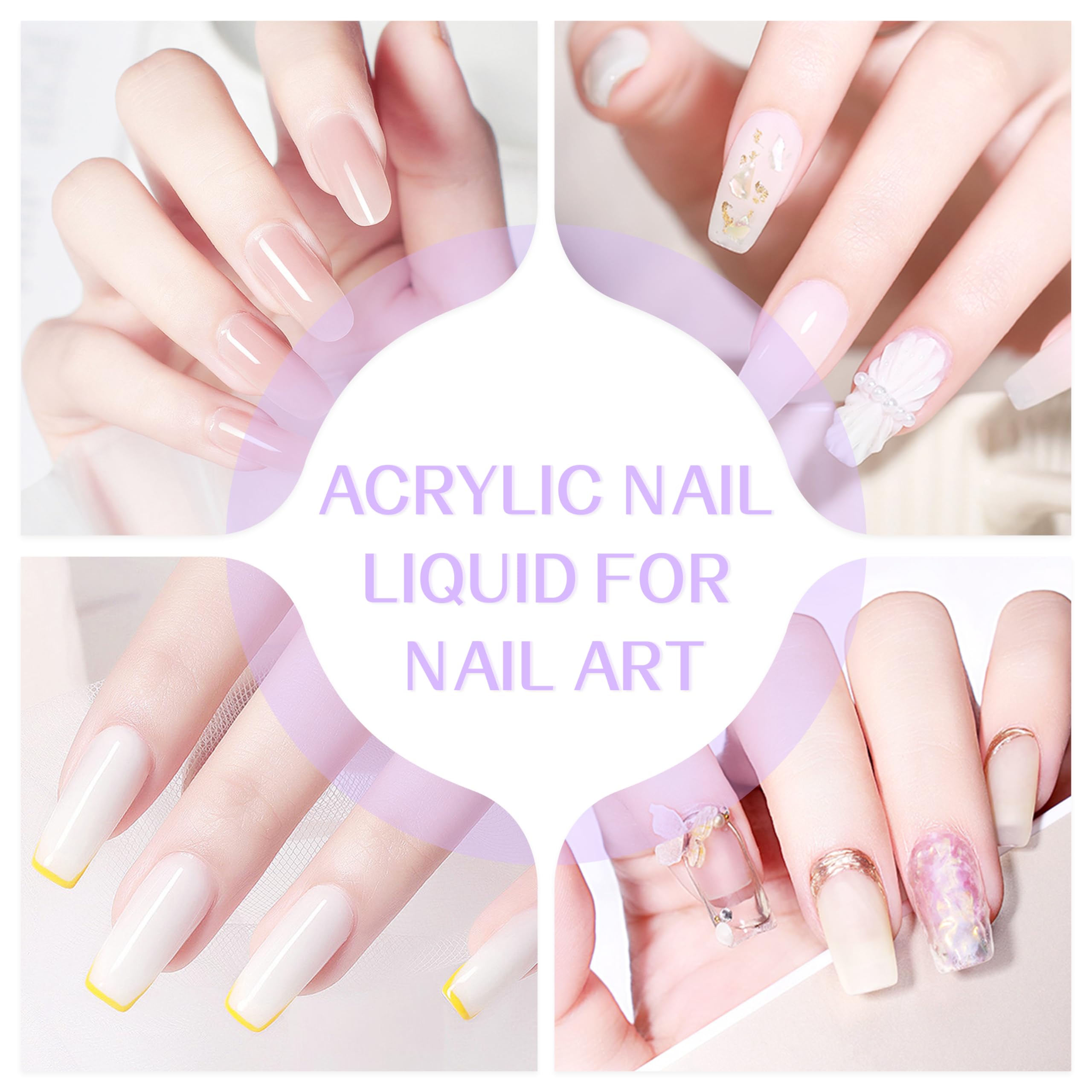 Professional 120ml (4fl.oz) Monomer Acrylic Nail Liquid for Nail Extensions & Art - DIY Nail Builder Solution for Home & Salon Use - Perfect for Manicures, Pedicures, and Creative Nail Designs
