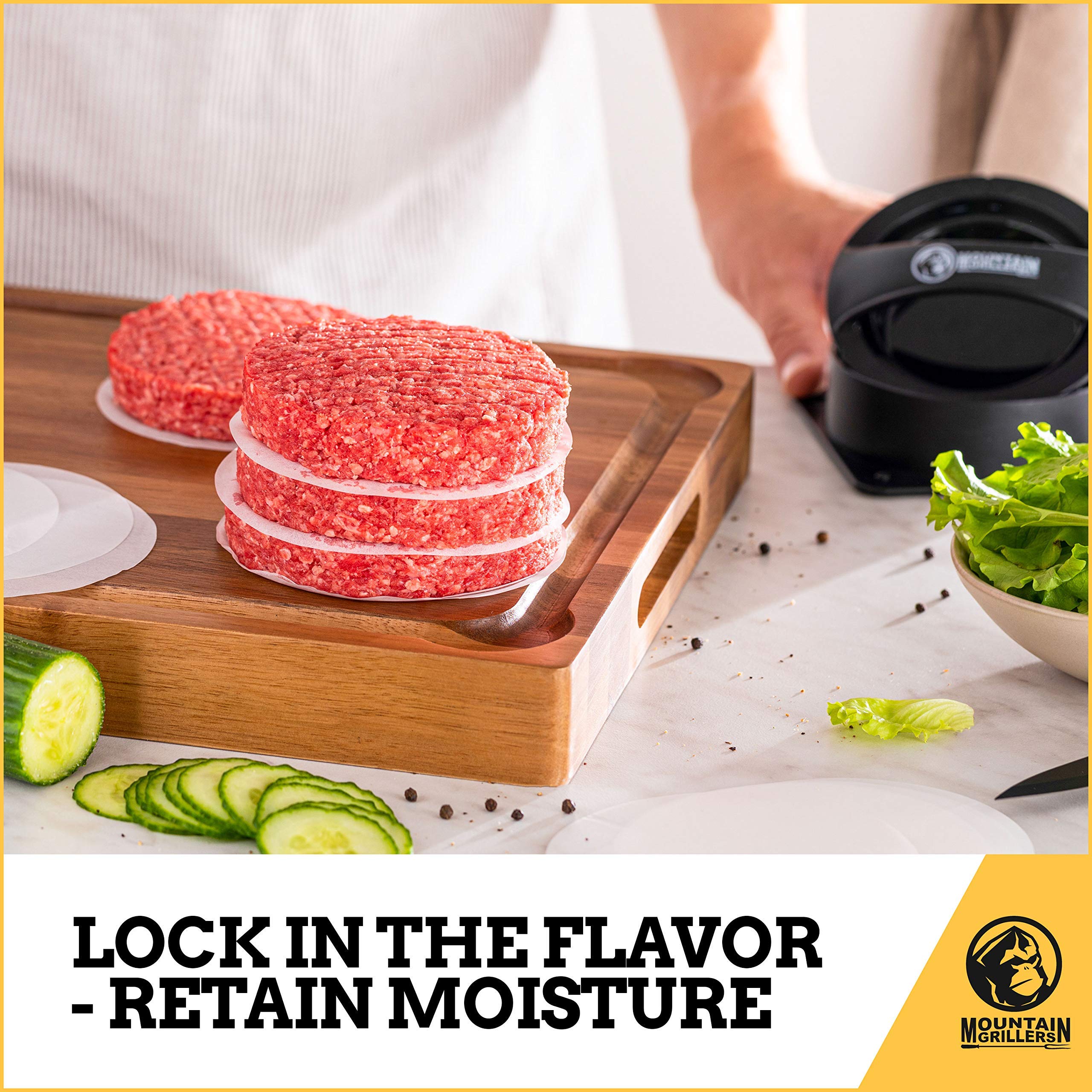 Premium Stainless Steel Burger Press - Heavy Duty Patty Maker for Juicy Homemade Burgers, Meatballs & Sliders - Perfect for BBQ, Grilling & Outdoor Cooking
