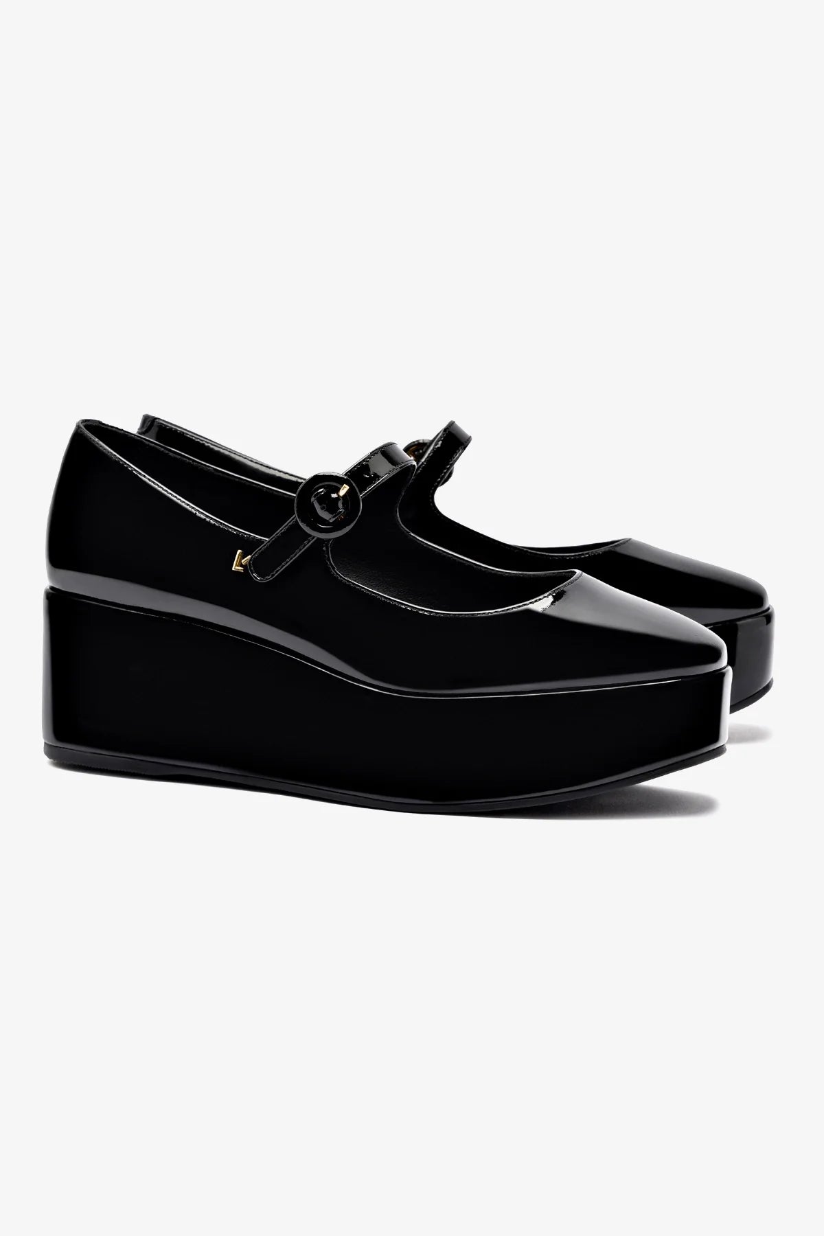 Blair Flatform Sandals in Black Patent Leather - Stylish & Comfortable Women's Shoes for Casual Outings & Summer Wear
