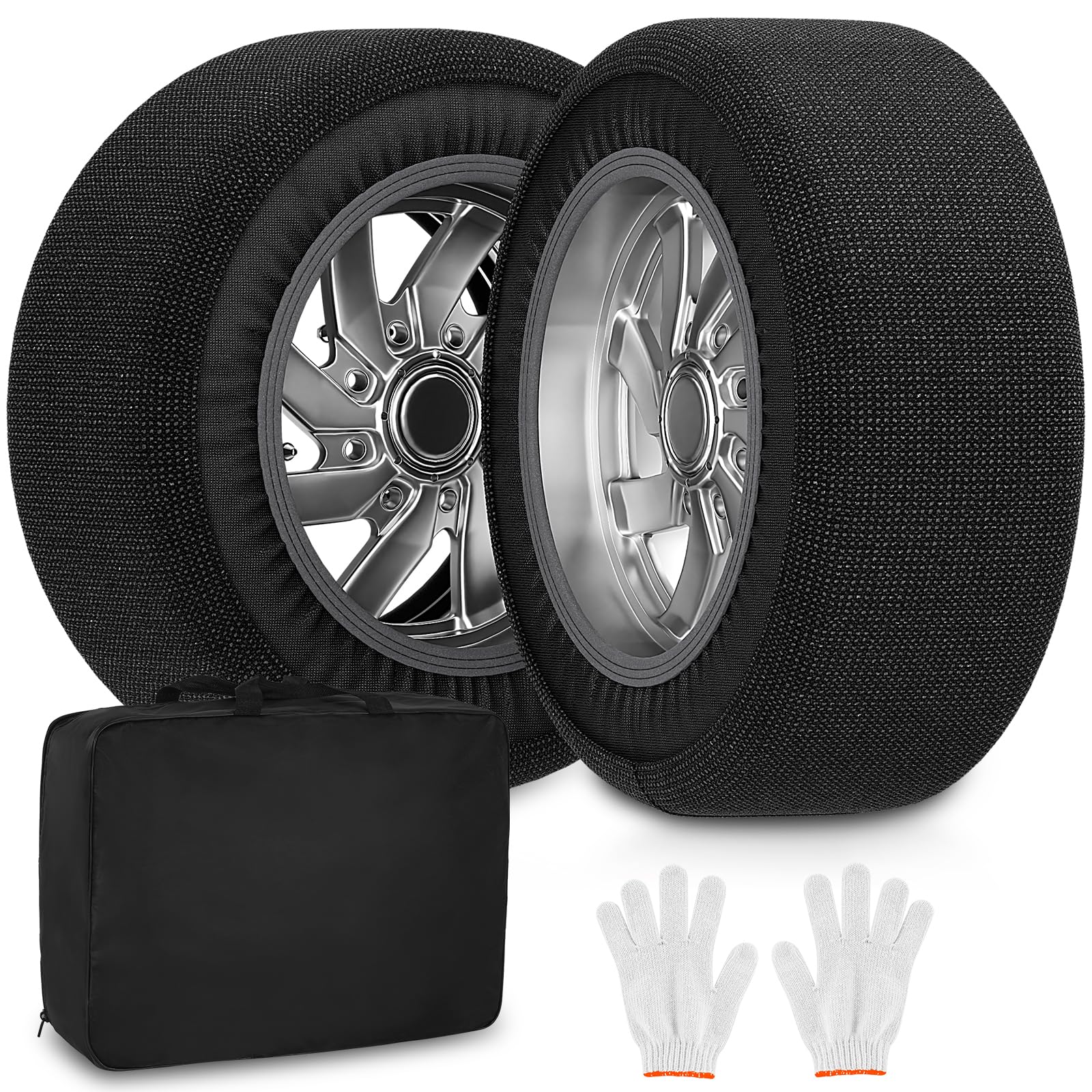 Snow Socks for Tires - Heavy Duty Winter Traction Solution for Cars, SUVs & Minivans | Durable Fabric Alternative to Snow Chains | XL Size for Enhanced Safety on Icy Roads | Perfect for Mountain Driving & Winter Commutes