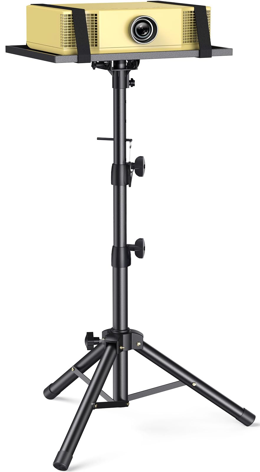AMADA HOMEFURNISHING Adjustable Projector Tripod Stand 26-51 inch, Foldable Laptop Stand for DJ, Sheet Music & Outdoor Use - Portable for Home Theater, Office Presentations & Live Performances (AMPS02)