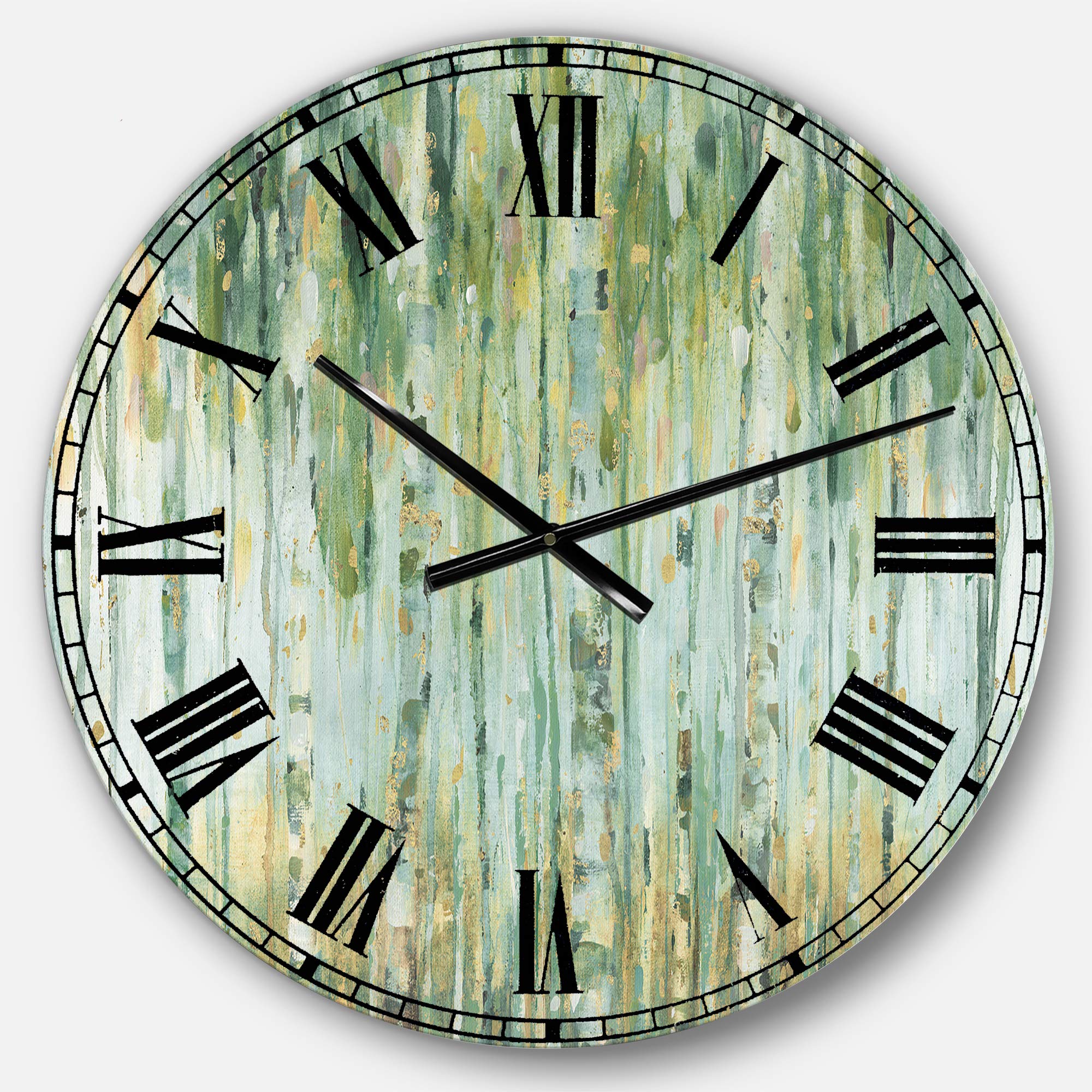 Designart Golden Birch Forest Vintage Wall Art - Farmhouse Round Metal Wall Clock for Home, Living Room, Bedroom & Office Decor | Perfect for Rustic, Modern & Scandinavian Interior Design Styles