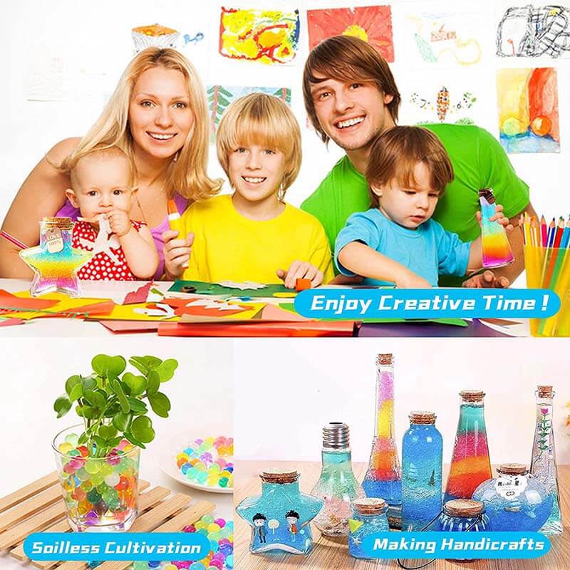 2 Pack 60,000Pcs 7-8mm Colorful Water Beads Gel Balls for Kids Sensory Play, Slime Making, and Water Balloon Fights - Non-Toxic & Biodegradable