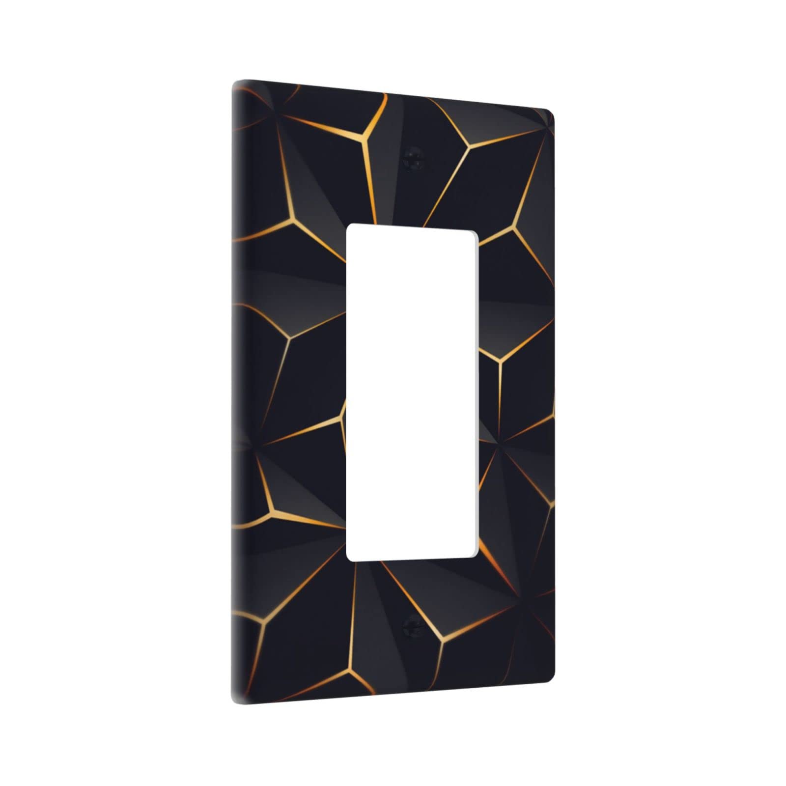 Modern Abstract Diamond Pattern Light Switch Cover - Single Rocker Wall Plate for Bedroom, Kitchen & Home Decor - 1 Gang Switch Plate Faceplate (4.50
