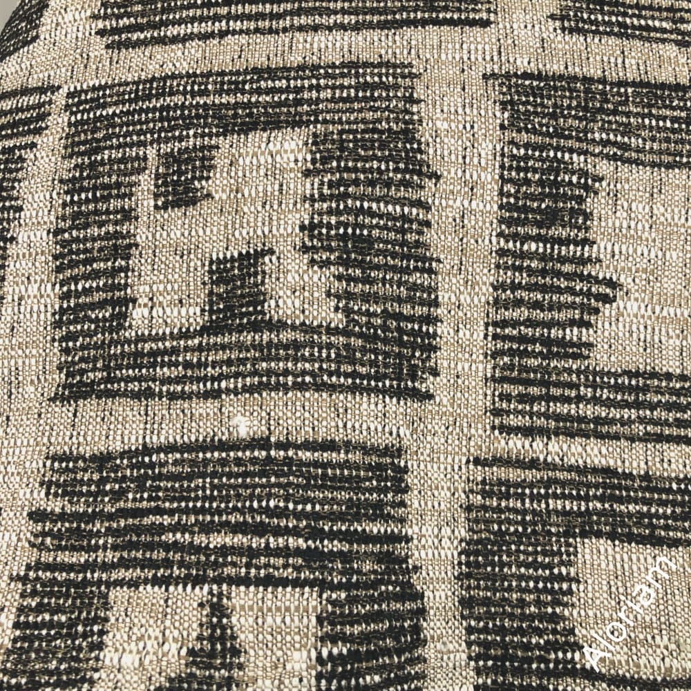 Zulu Black Brown Ethnic Blocks Pillow Cover - Handmade African Tribal Design Cushion Case for Sofa, Bed & Home Decor