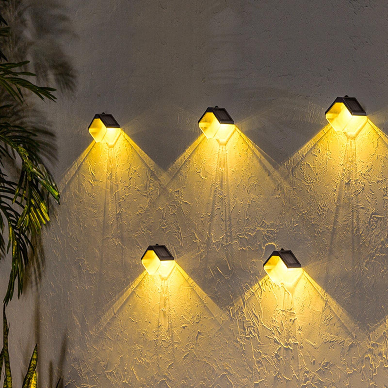 2 Pack Solar LED Outdoor Lights - Waterproof Garden, Deck, Stair, Pathway, Fence Lighting for Patio, Yard & Landscape Decoration (Warm White) - Perfect for Evening Ambience and Safety Lighting