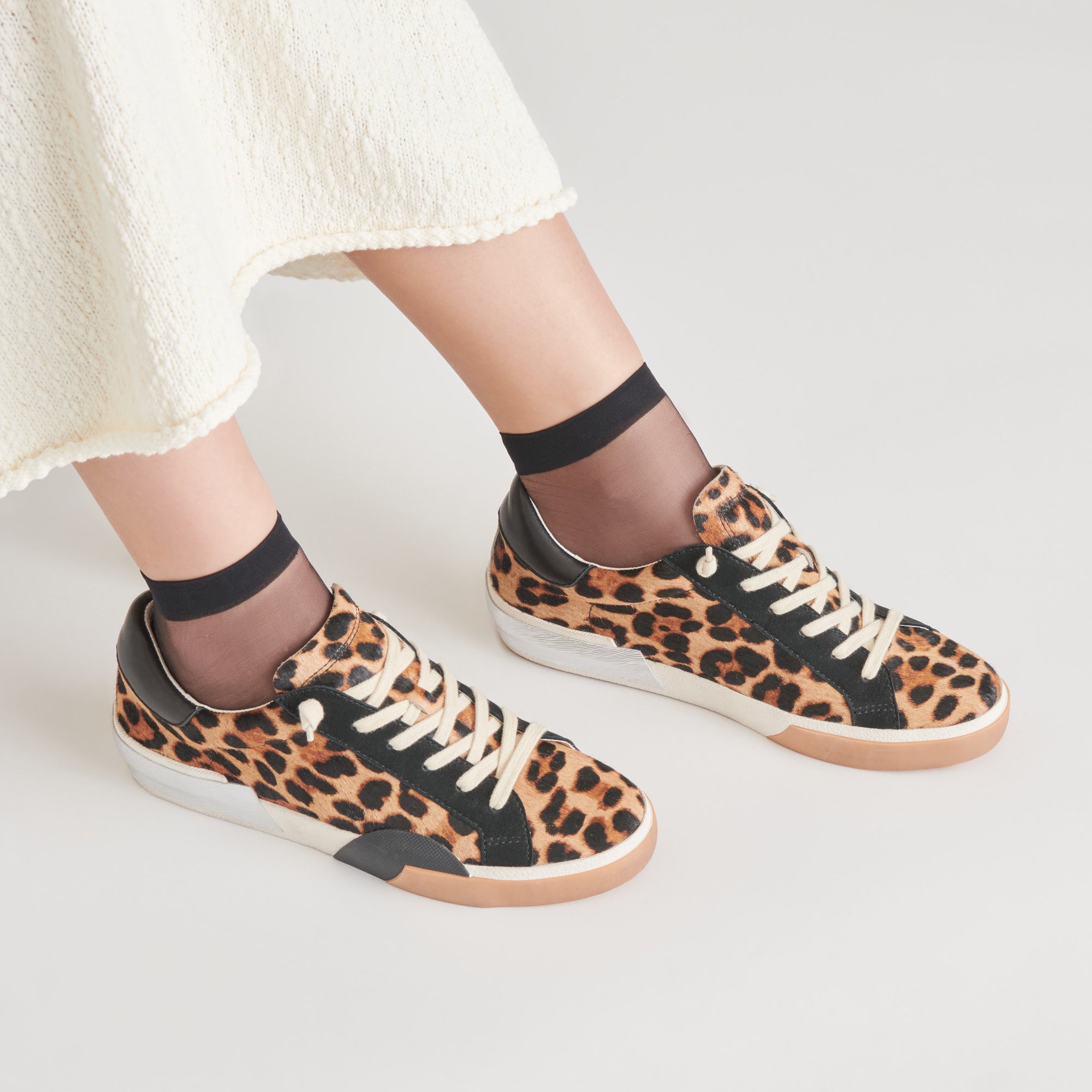 ZINA SNEAKERS Women's Leopard Print Black Calf Hair Loafers - Stylish & Comfortable Slip-On Shoes for Casual Outings, Work & Travel